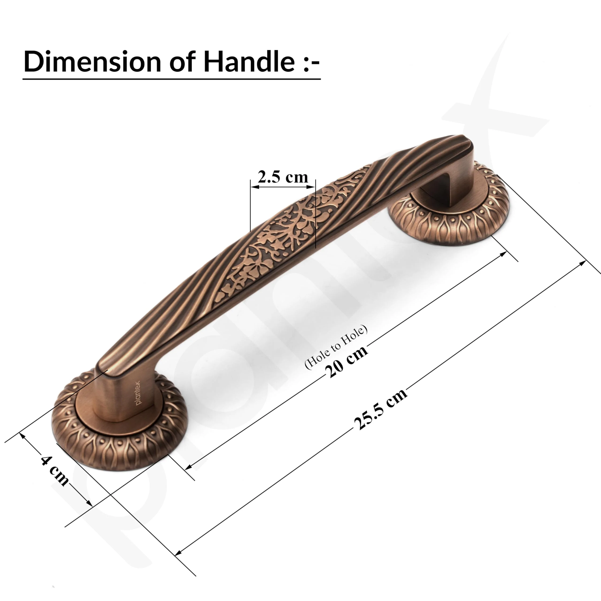 Plantex 10 Inch Main Door Handle for Wooden Doors - Pull-Push Handle Accessories (Pack of 1, Copper Antique) - Image 3