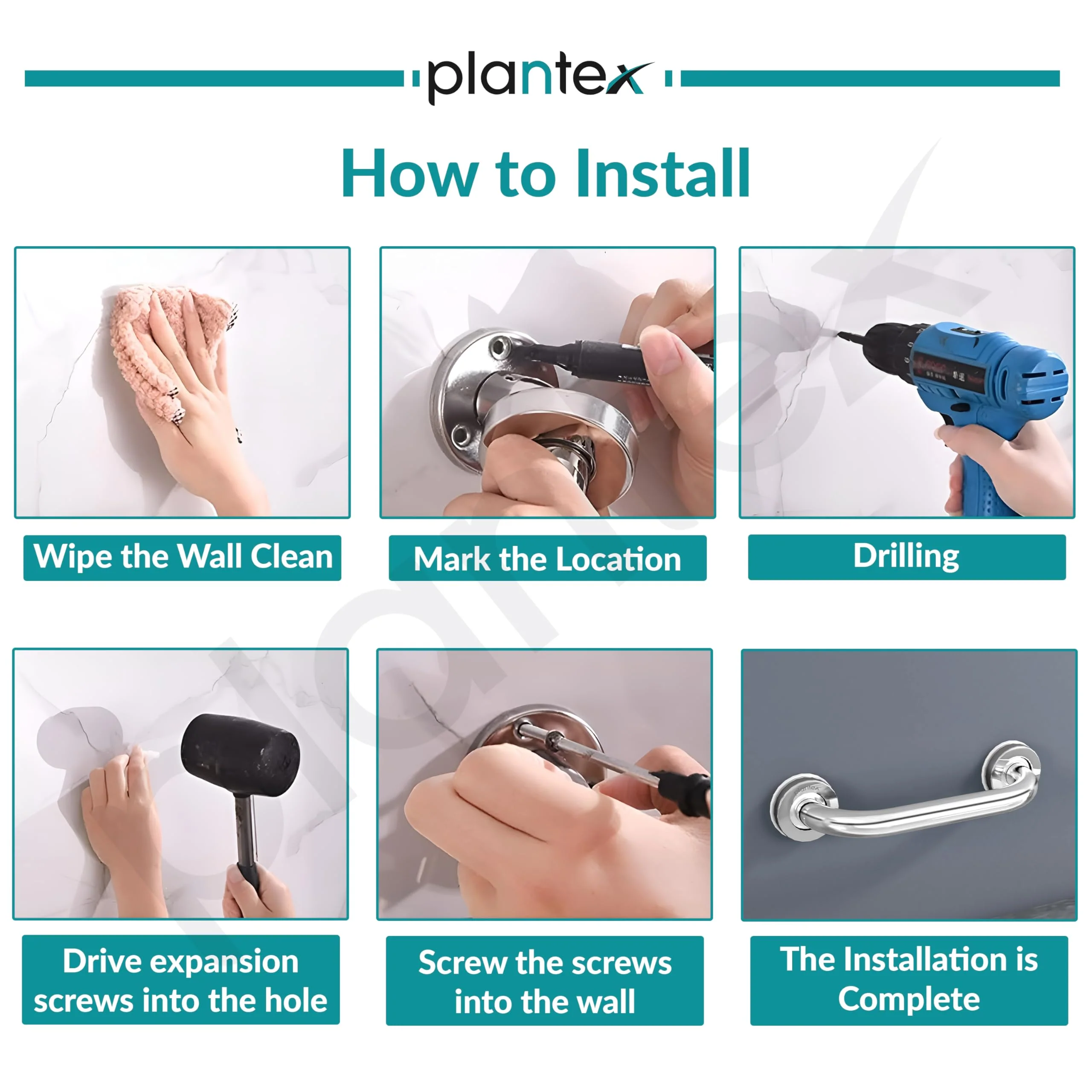 Plantex 11 Inch Toilet Support for Elderly People/Wall-Mounted Safety Handle - Stainless Steel (Chrome) - Image 7