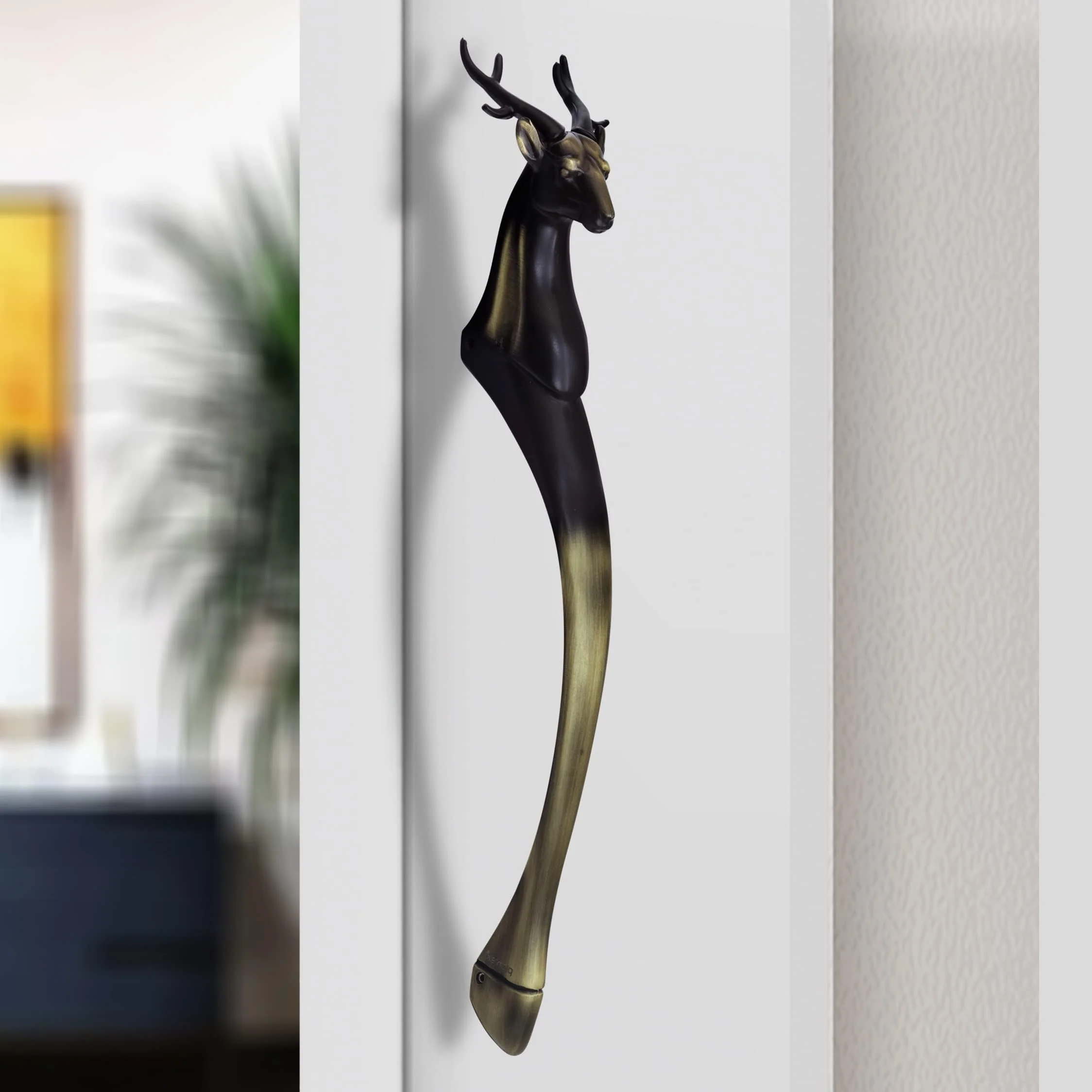 Plantex 13 Inch Deer Shape Door Handle for Main Door/Heavy Duty Main Handles/Pull Push Antique Door Handle for Home/Office - Pack of 1 (Brass Antique) - Image 7
