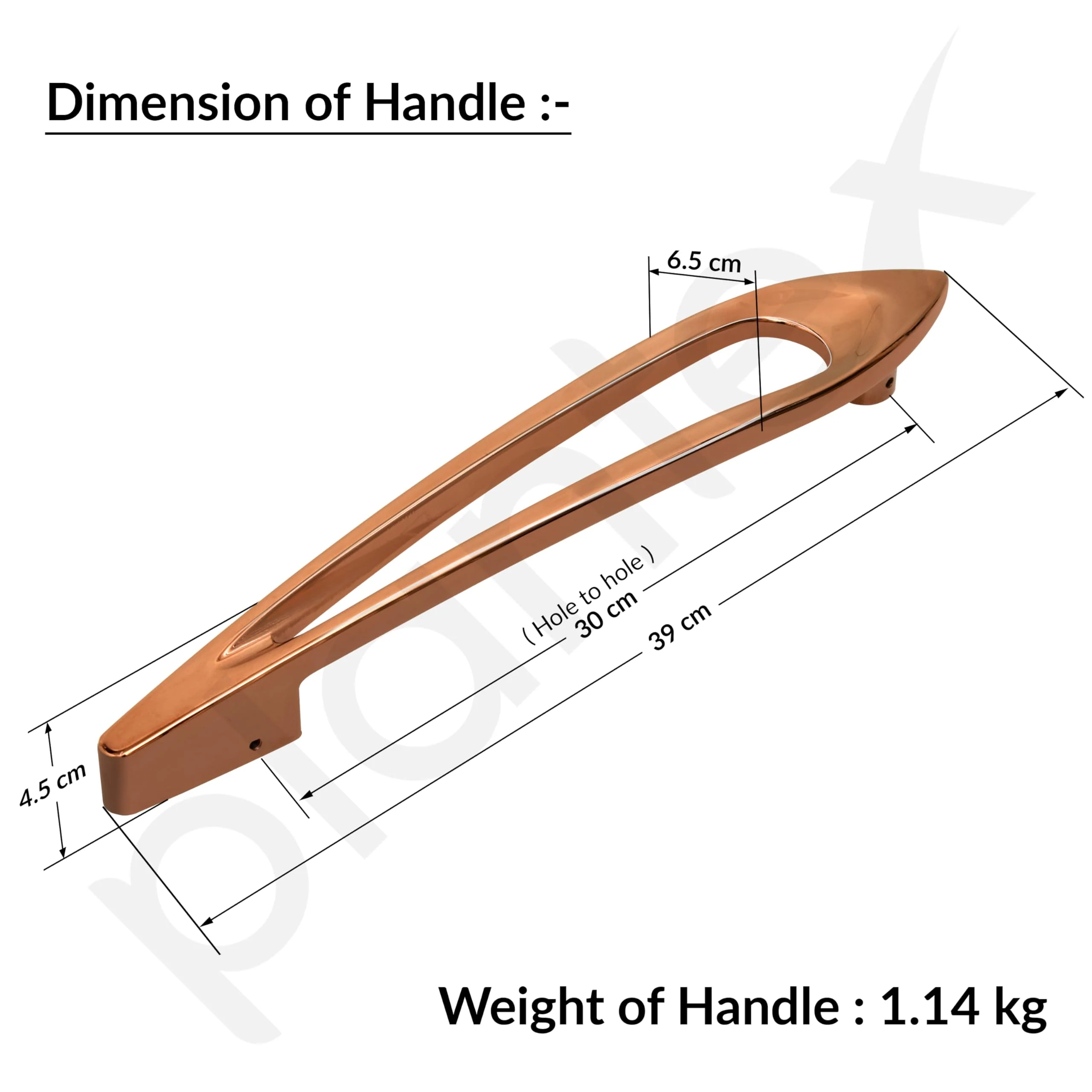 Plantex 15 Inch Main Door Handle for Wooden Doors, Pull-Push Handle Accessories (Pack of 1, Rose Gold) - Image 3
