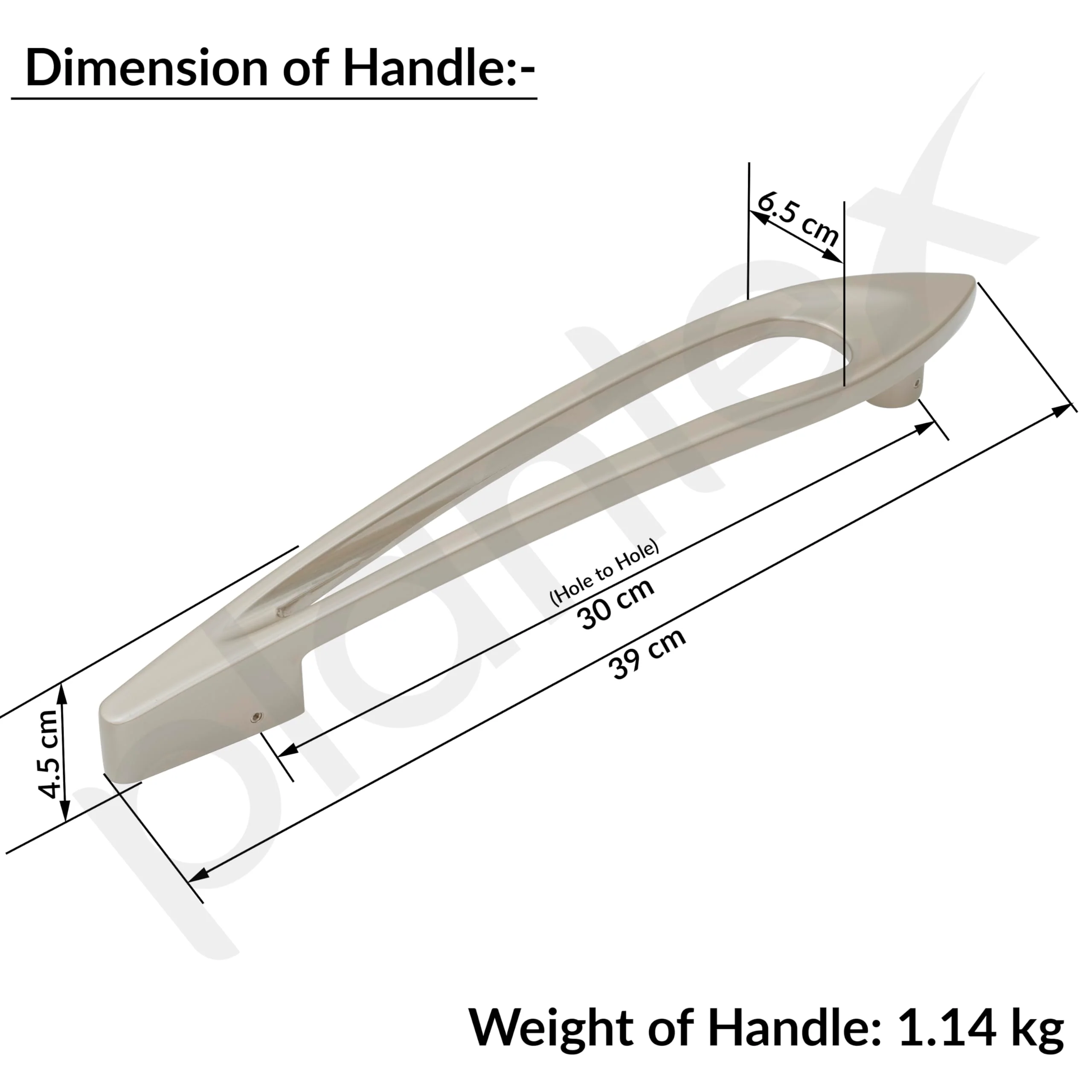 Plantex 15 Inch Main Door Handle for Wooden Doors - Pull-Push Handle Accessories (Pack of 1, Satin) - Image 3