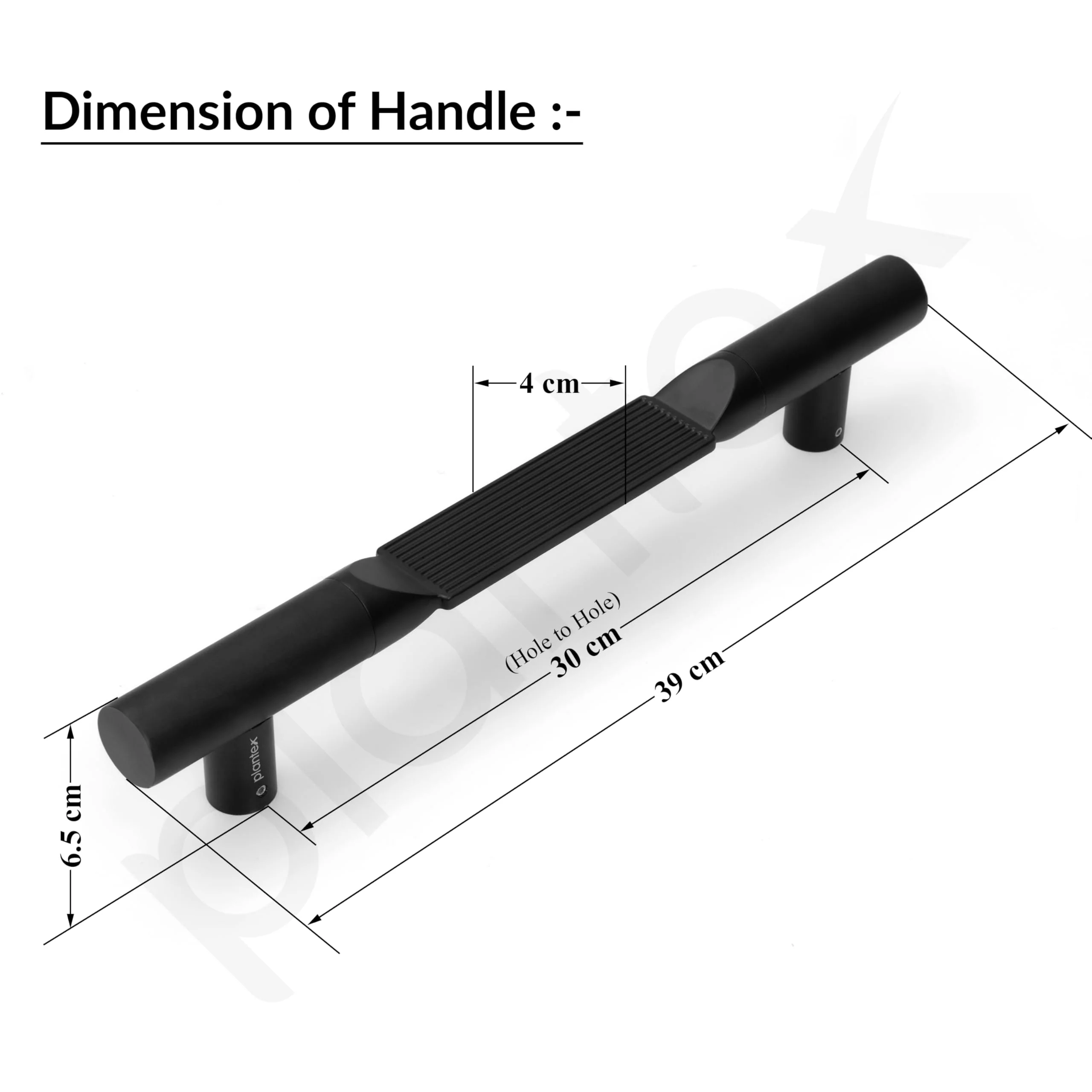 Plantex 15 Inch Main Door Handle for Wooden Doors - Pull-Push Handle Accessory (Pack of 1, Black) 3 Years Warranty - Image 3