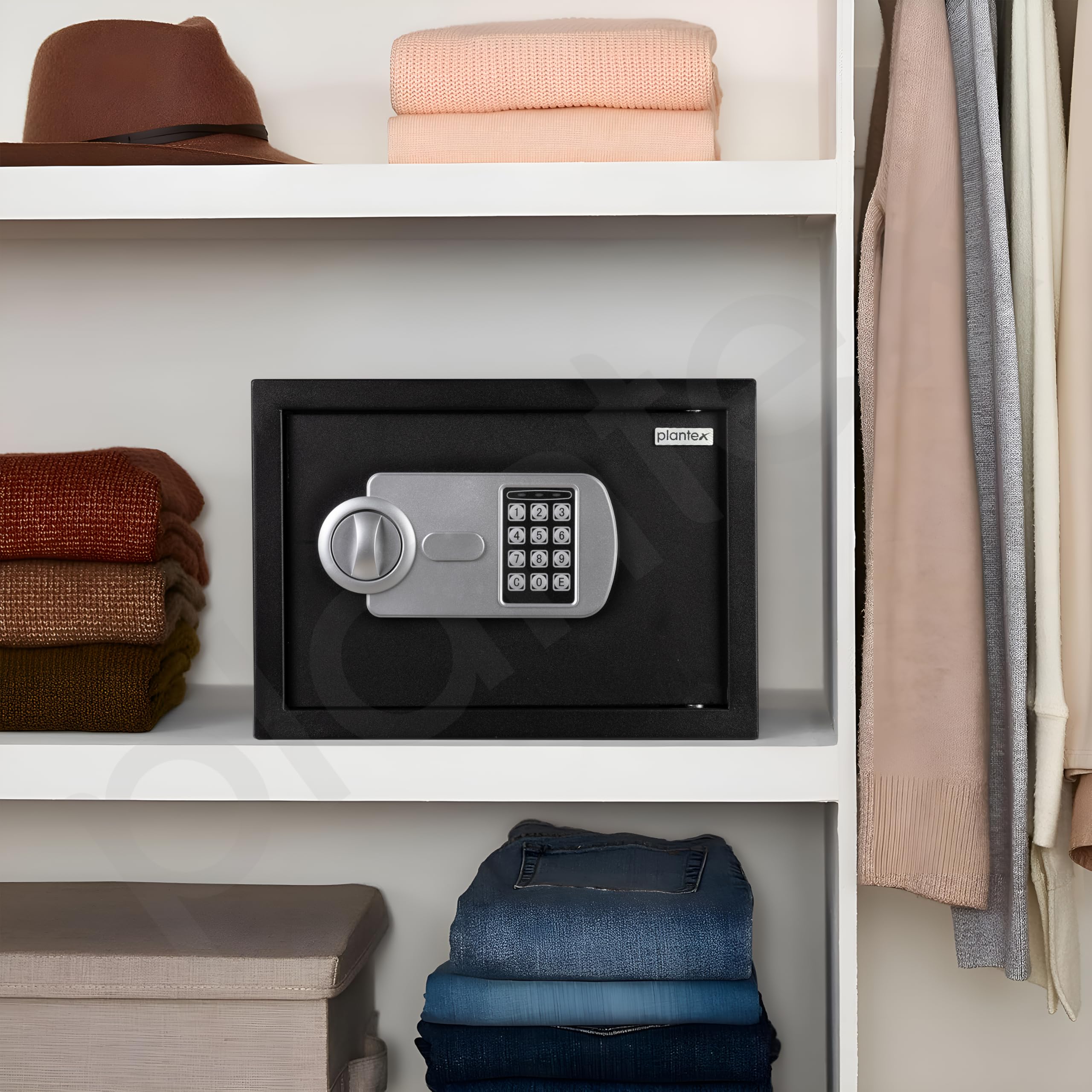 Plantex 23 Litre Safe Locker for Home/Electronic Safety Locker with Master & User PIN Code Access with Emergency Key/Hotel Safe Box/2 Years Warranty By Plantex - Black - Image 2