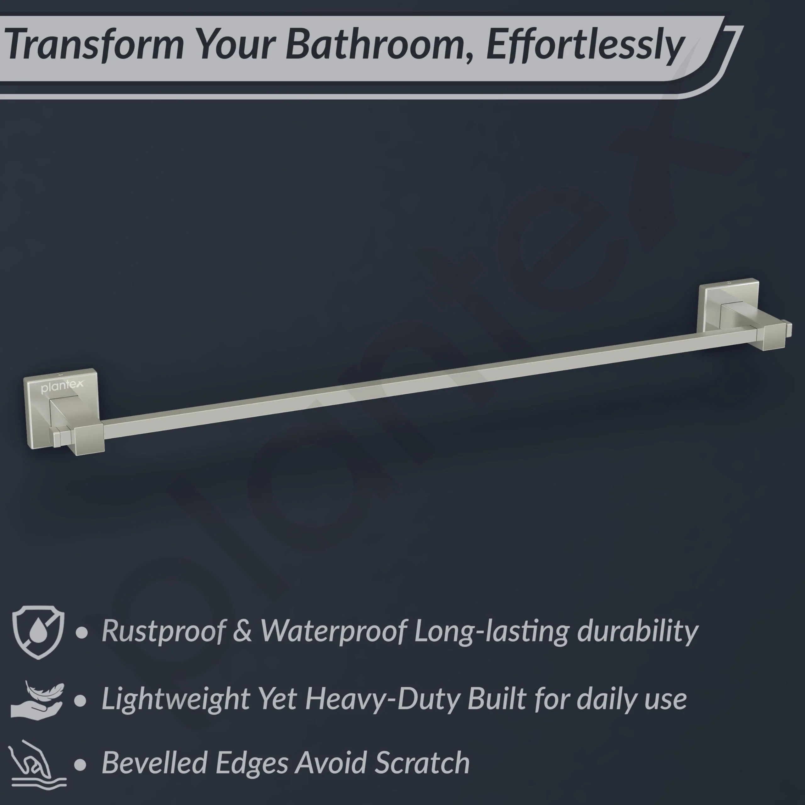 Plantex 24 Inch Single Towel Rod for Bathroom/Stainless Steel Towel Hanger/Towel Bar Holder/Towel Stand/Bathroom Accessories - Pack of 1, Aqua (Satin) - Image 6