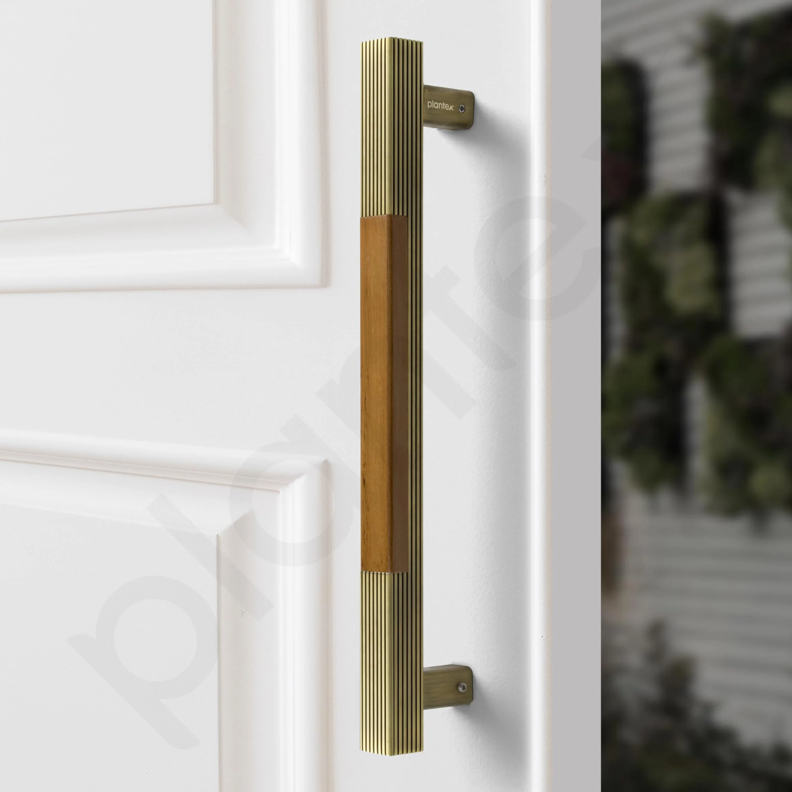Plantex 280 Premium 12-inch Door Pull-Push Main Door Handle for Glass Door/House/Hotel/Office Door Hardware (Brass Antique & Wood Finish) - Image 4