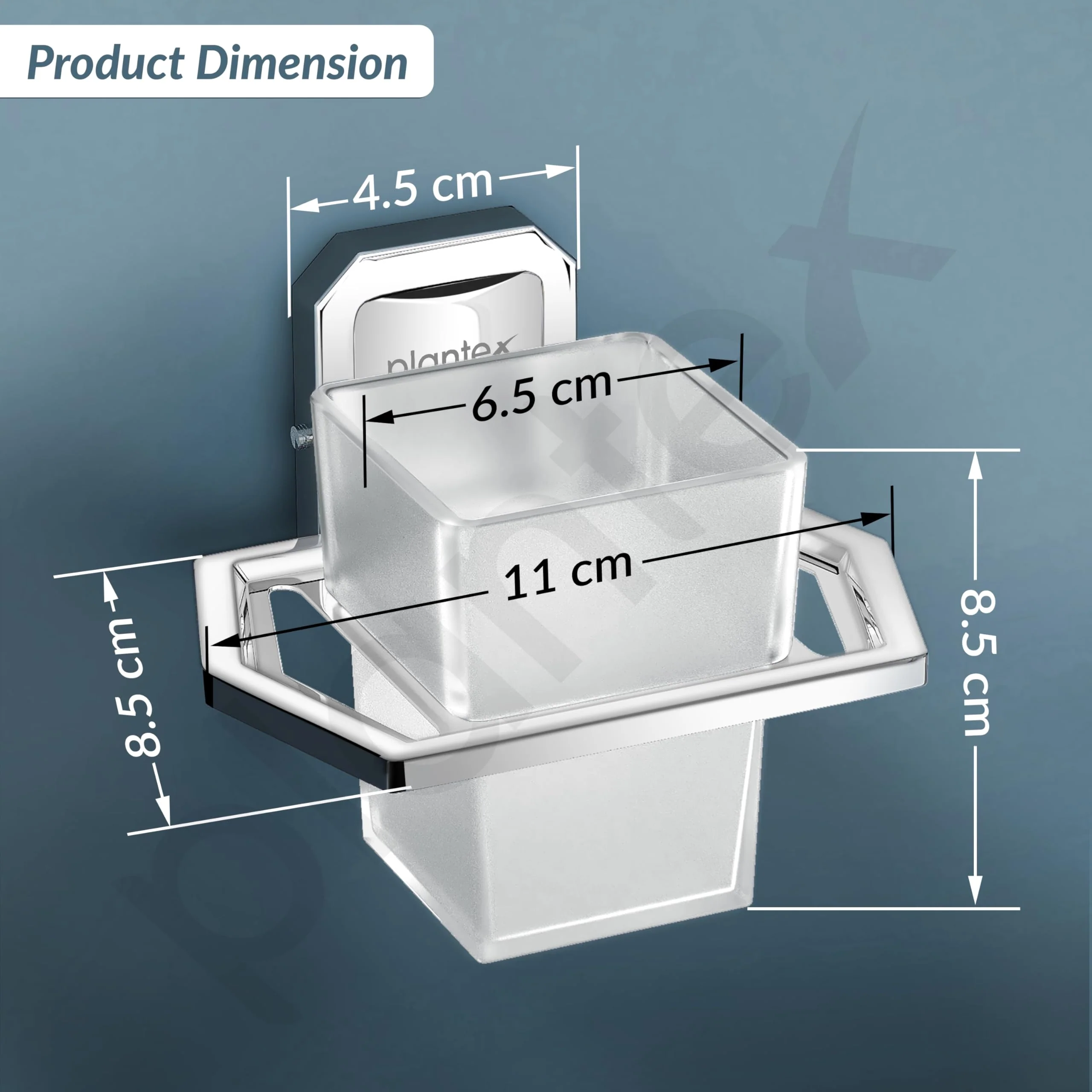 Plantex 304 Grade Stainless Stee Tumbler Holder/Tooth Brush Holder/Bathroom Accessories Pack of 1, Cute (Chrome) - Image 4