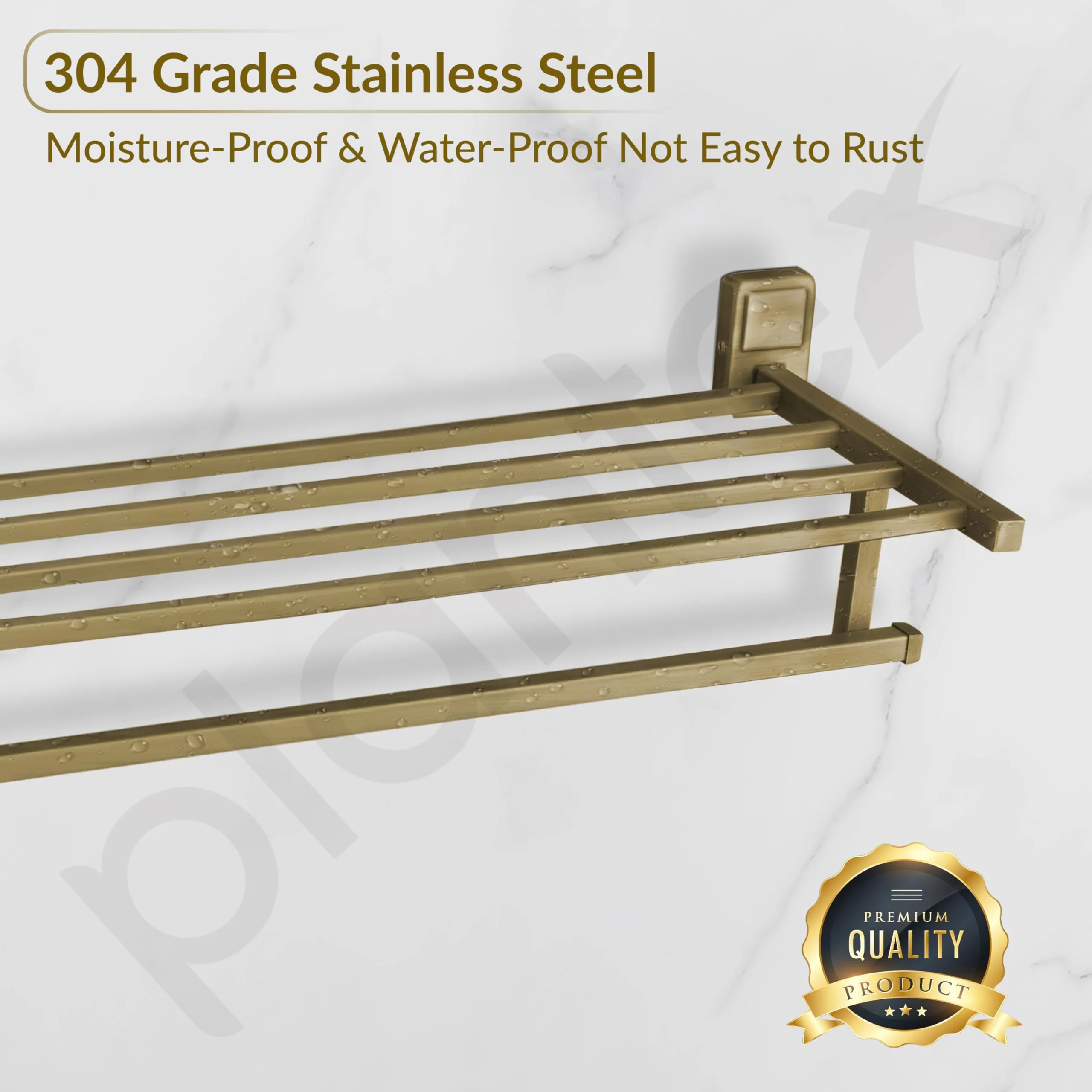 Plantex 304 Grade Stainless Steel 24 inch Towel Bar for Bathroom/Towel Stand/Hanger/Bathroom Accessories - Darcy (Antique) - Image 3