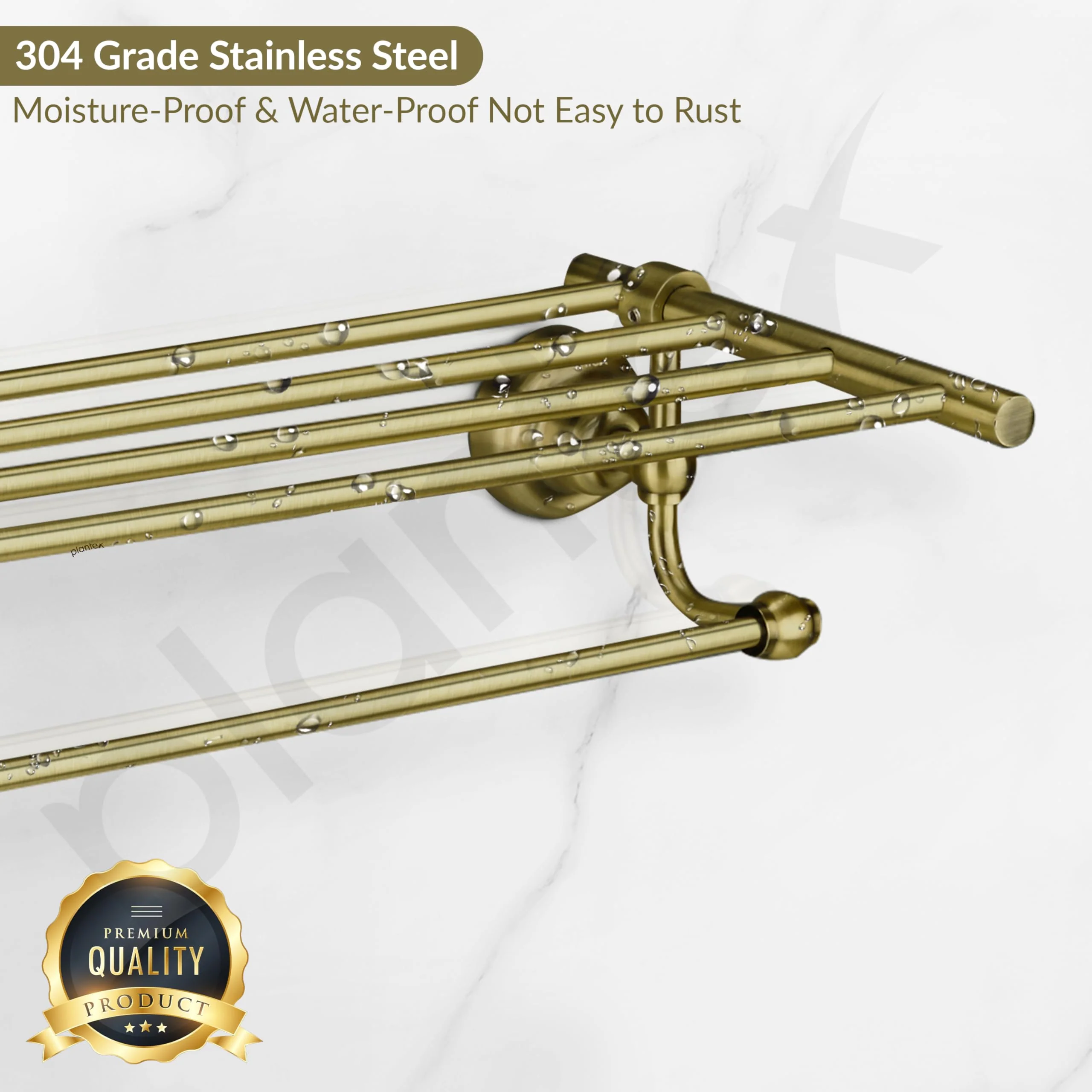 Plantex 304 Grade Stainless Steel 24 inch Towel Rack for Bathroom/Towel Stand/Hanger/Bathroom Accessories - Skyllo (Antique) - Image 5