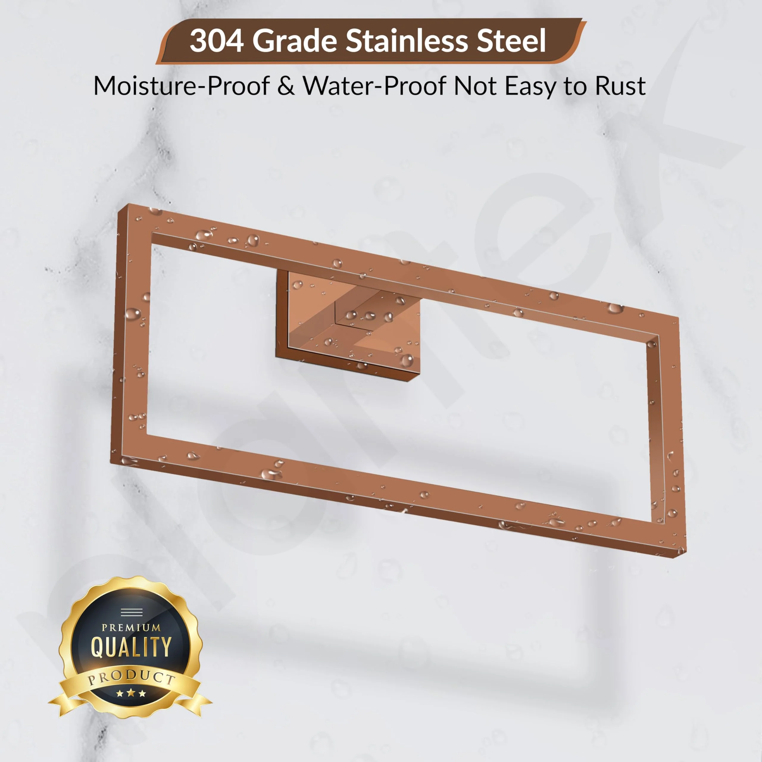 Plantex 304 Grade Stainless Steel Compact Napkin Hanger/Holder for Wash Basin Hand Towel Holder for Bathroom Accessroies - Benz (Rose Gold) - Image 4