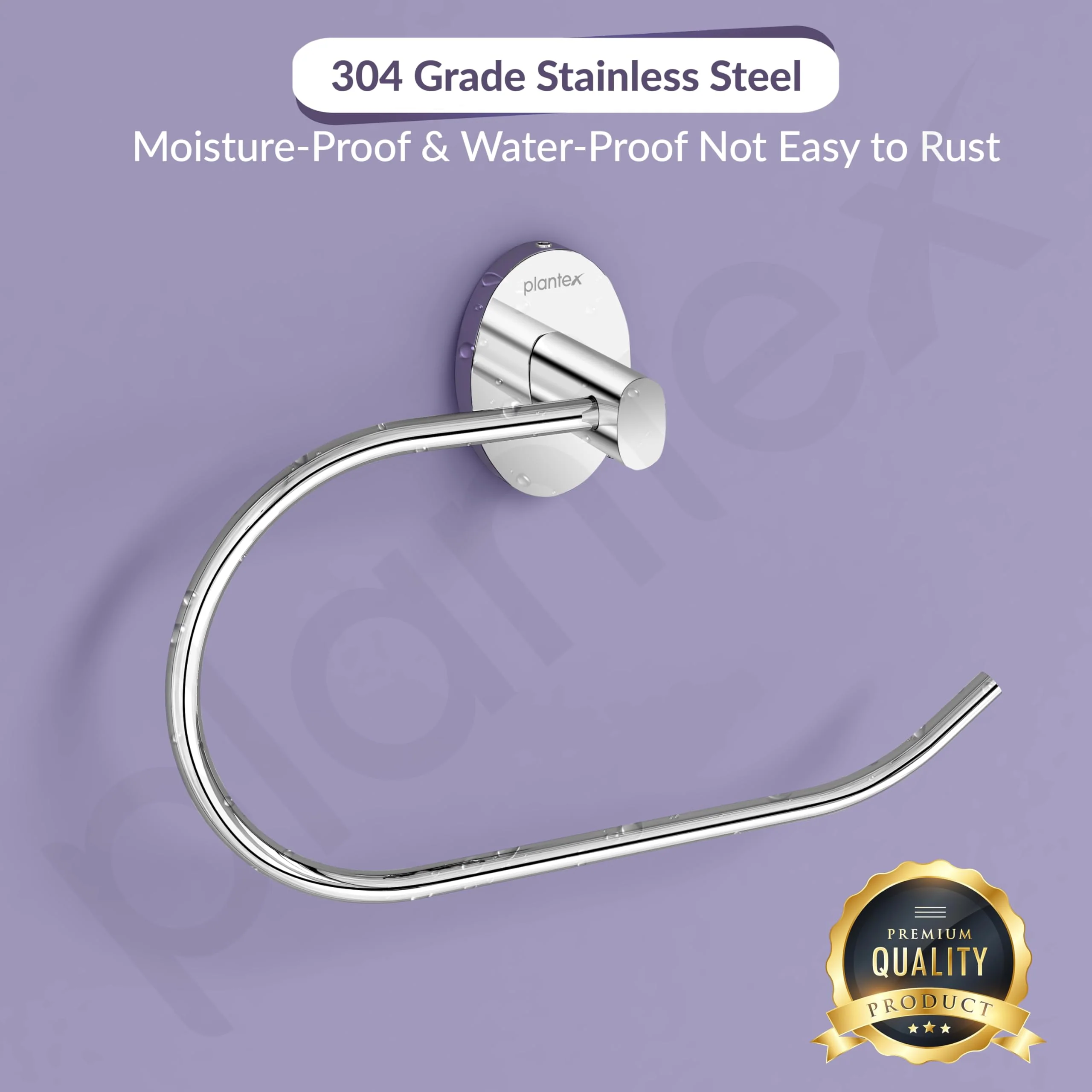 Plantex 304 Grade Stainless Steel Compact Napkin Holder for Wash Basin/Hand Towel Hanger/Holder for Bathroom Accessories - Olive (Chrome) - Image 4