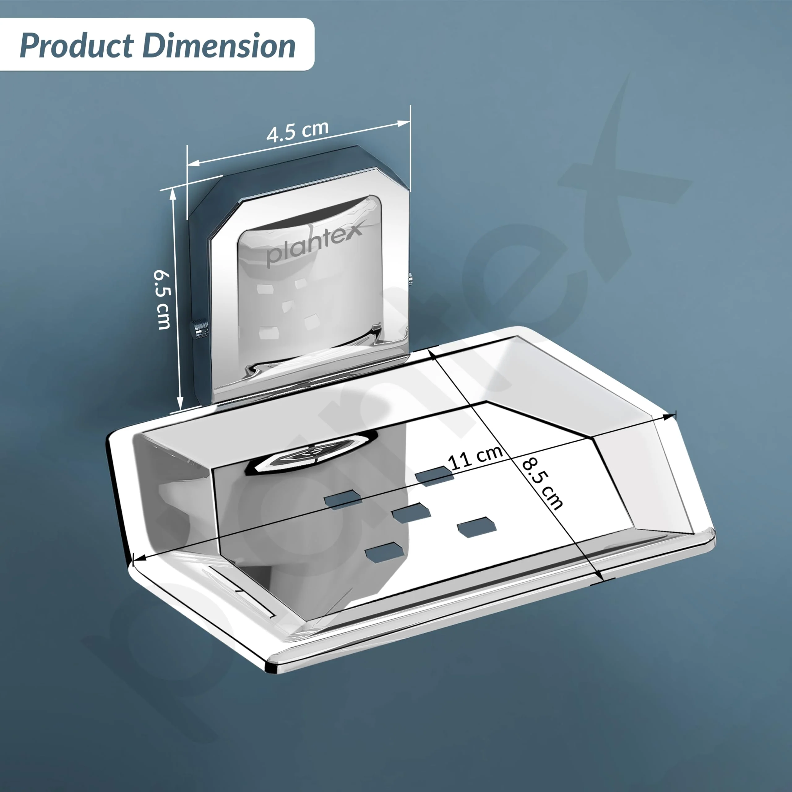 Plantex 304 Grade Stainless Steel Soap Dish/Kitchen and Bathroom Soap Holder/Soap Dish/Soap Stand/Soap Case Bathroom Accessories - Cute (Chrome) - Image 4