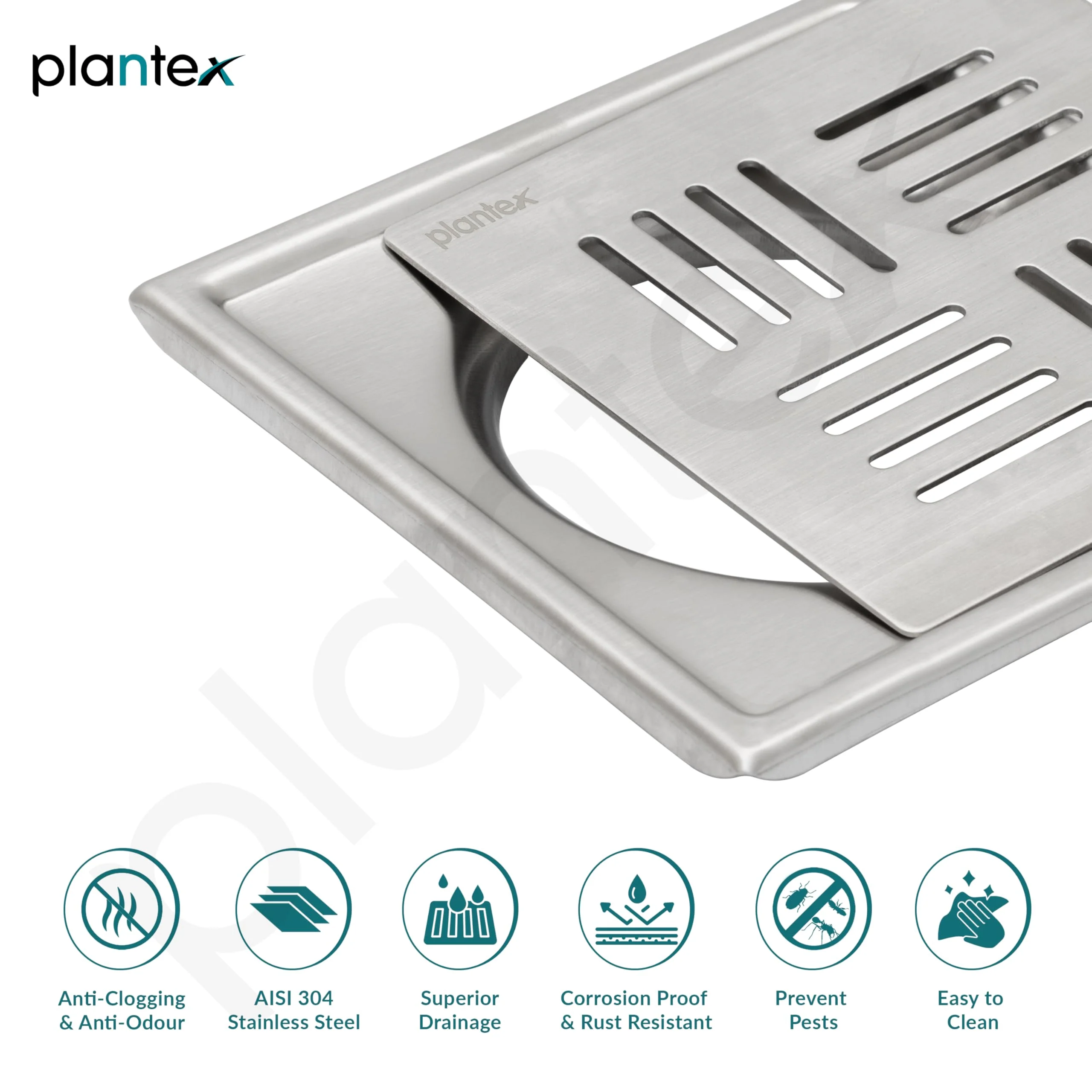 Plantex 304 Grade Stainless Steel Drain Cover/Bathroom Drain Cover/Bathroom Drain Jali/Floor Trap for Bathroom and Kitchen - (6x6 inches) - Image 4