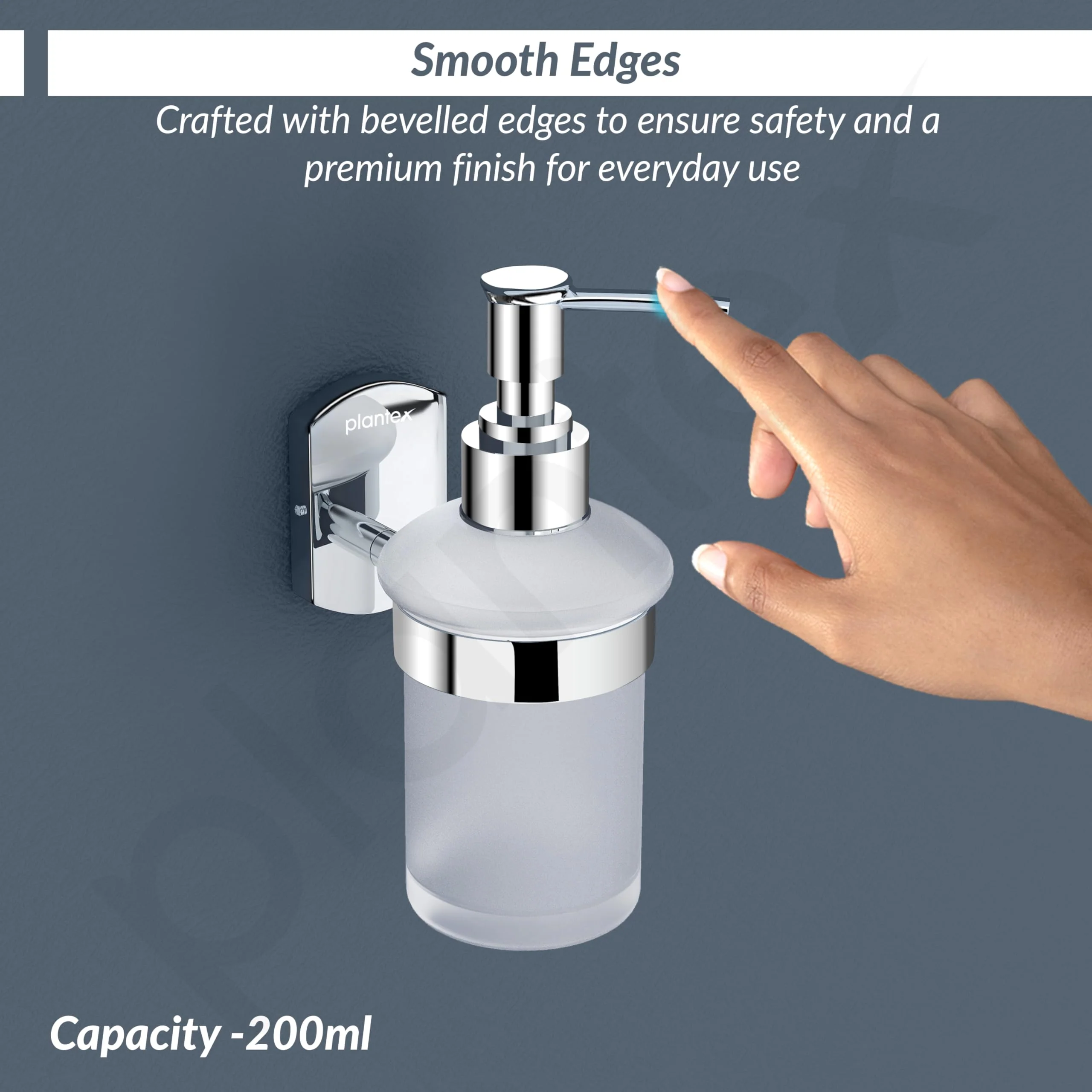 Plantex 304 Grade Stainless Steel Hand Wash Holder for Wash Basin/Liquid Soap Dispenser/Bathroom Accessories - Parv (Chrome) - Image 6