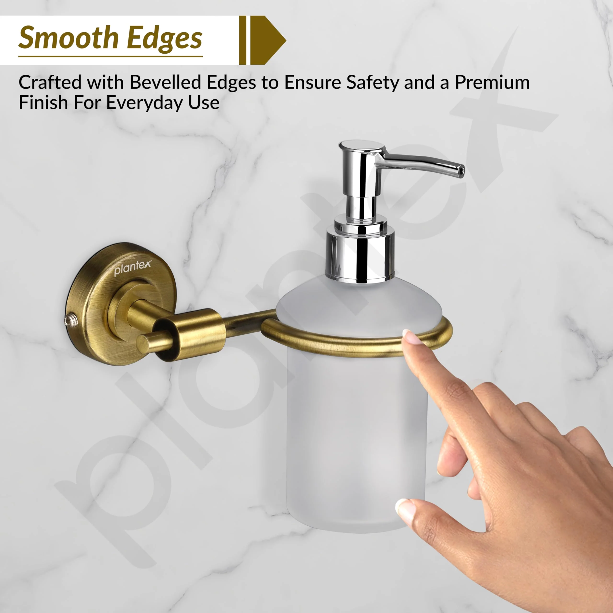 Plantex 304 Grade Stainless Steel Liquid Soap Dispenser/Shampoo Dispenser/Hand Wash Dispenser/Bathroom Accessories - Daizy (Antique) - Image 7