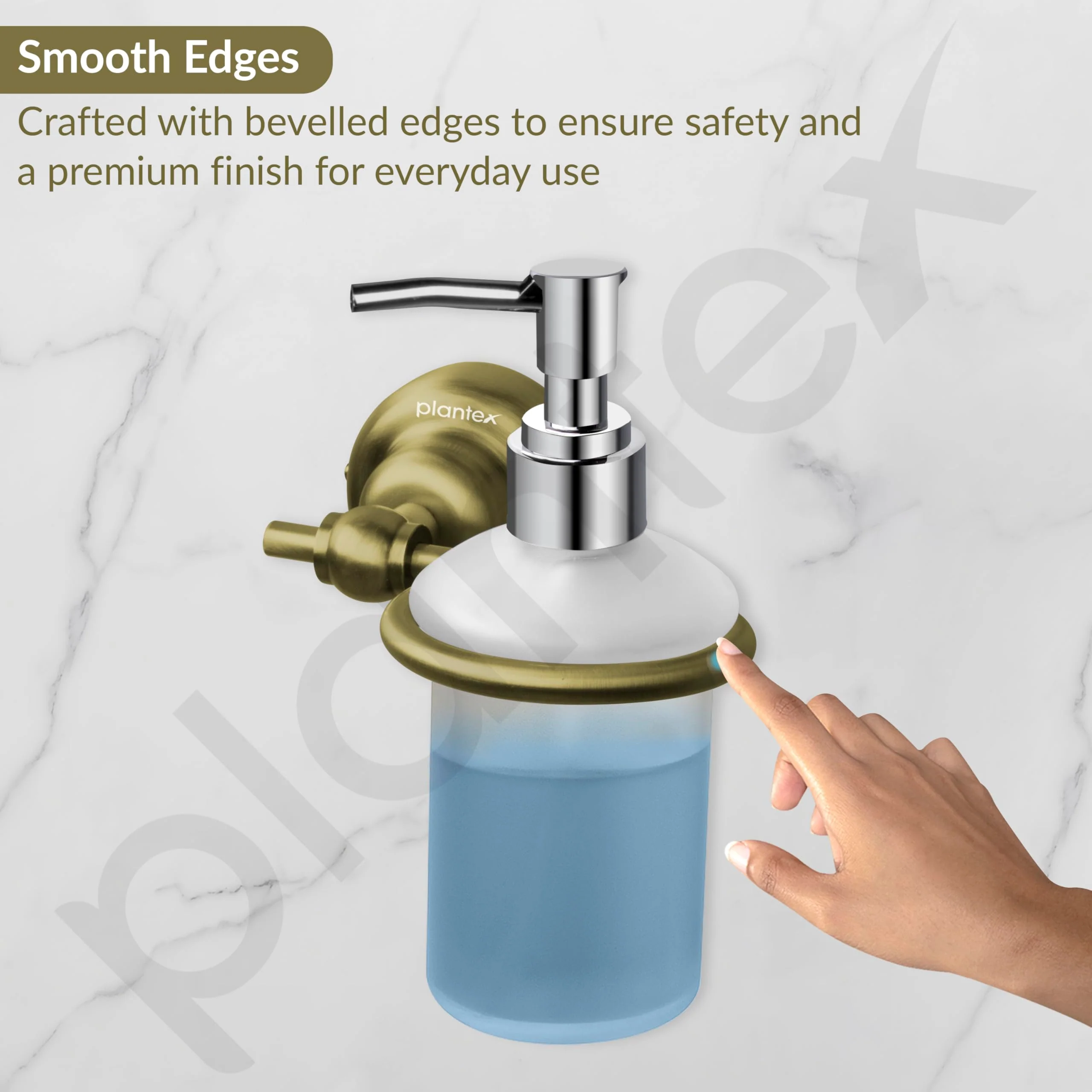 Plantex 304 Grade Stainless Steel Liquid Soap Dispenser/Shampoo Dispenser/Hand Wash Dispenser/Bathroom Accessories - Skyllo (Antique) - Image 7