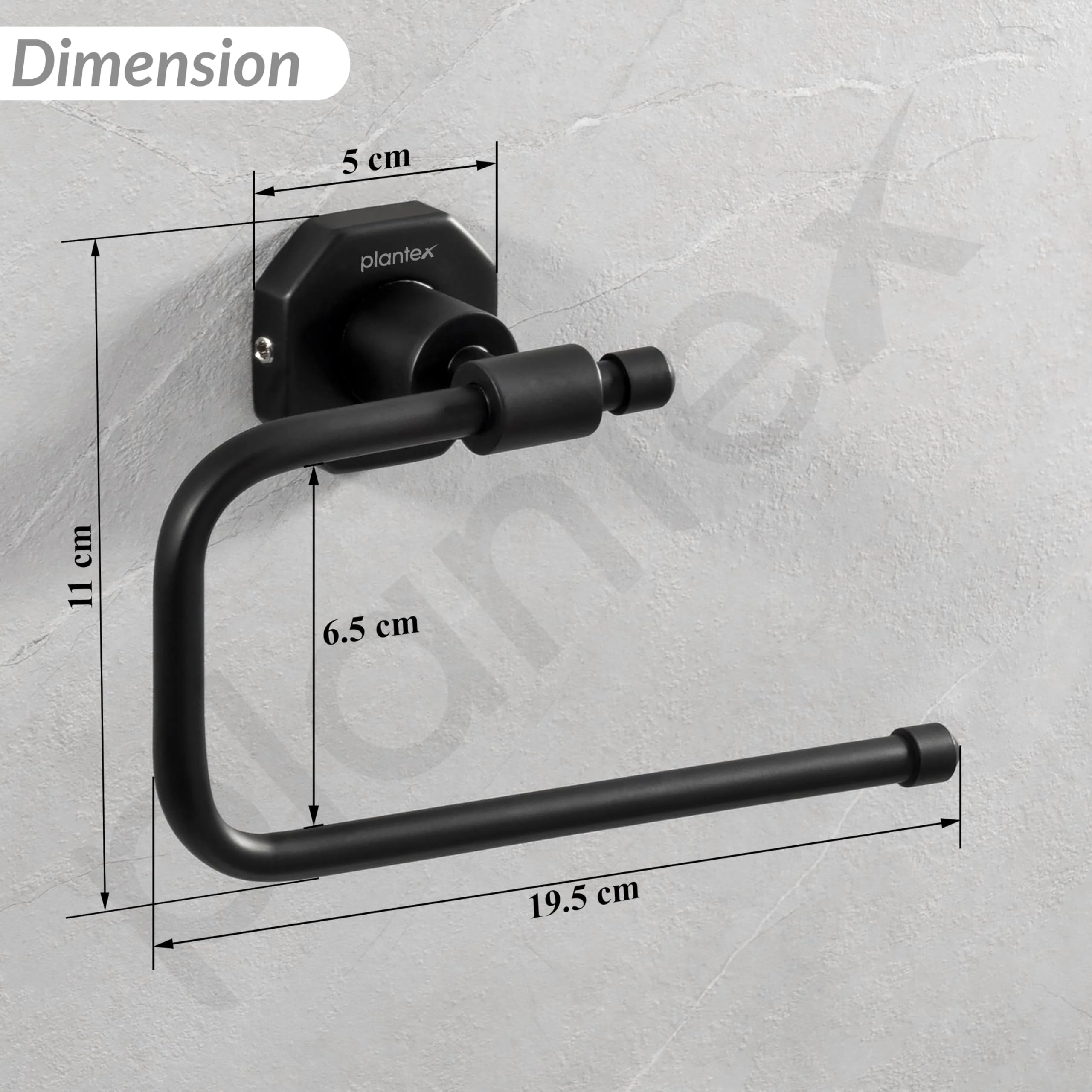 Plantex 304 Grade Stainless Steel Napkin Holder/Towel Hanger/Napkin Ring for Wash Basin/Towel Holder for Kitchen/Bathroom Accessories - Nipron (Black) - Image 2
