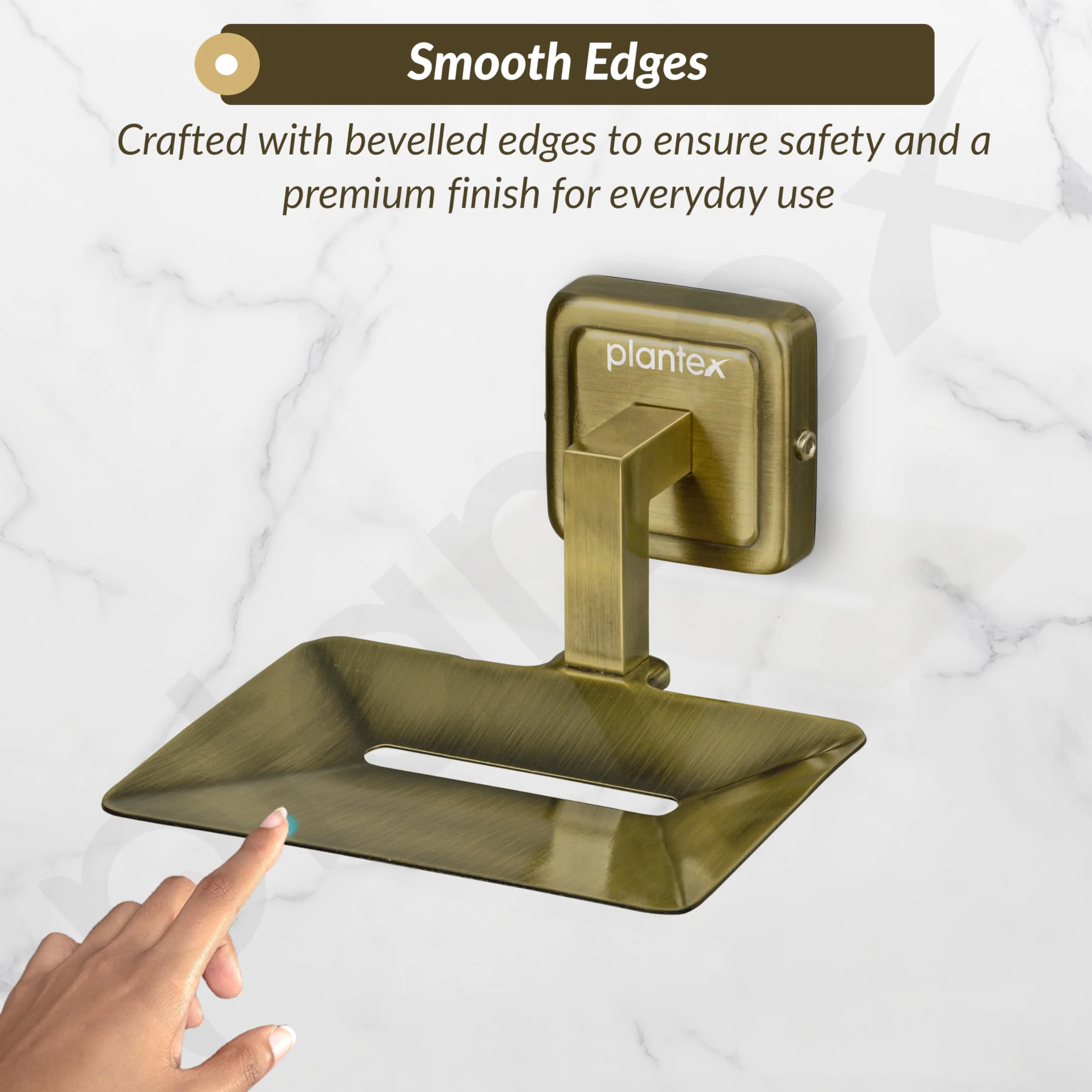 Plantex 304 Grade Stainless Steel Soap Holder for Bathroom/Soap Case/Soap Stand/Bathroom Accessories - Decan (Brass Antique) - Image 7