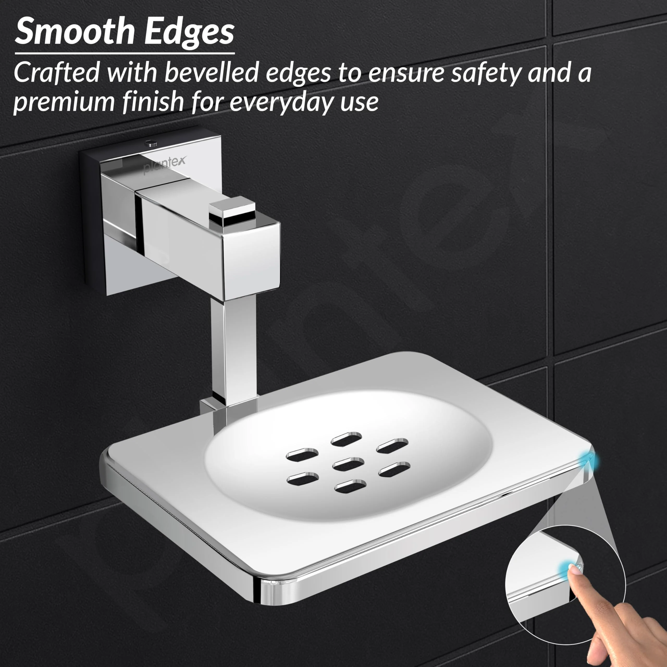 Plantex 304 Grade Stainless Steel/Soap Holder for Bathroom/Soap Holder/Soap Dish/Bathroom Accessories - Splash (Chome) - Image 7