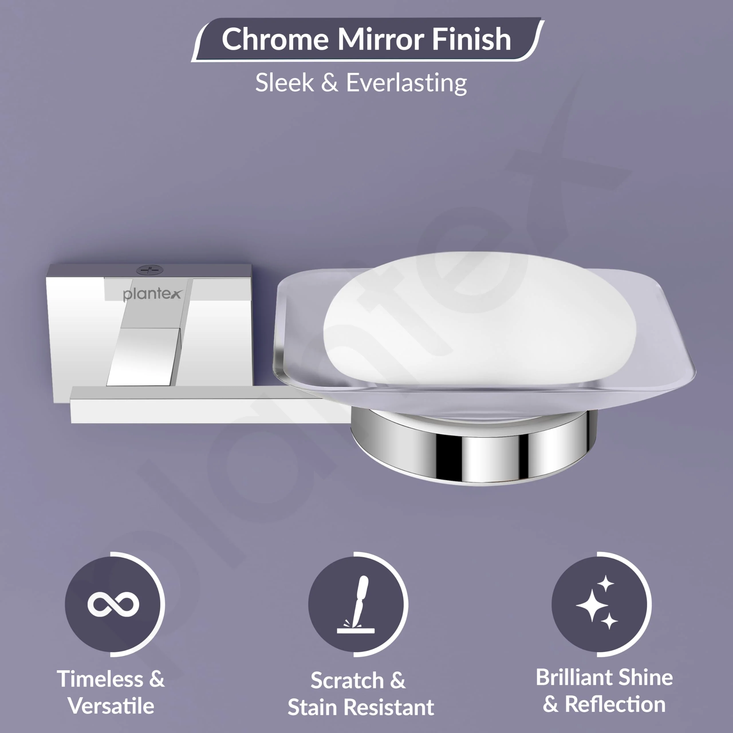Plantex 304 Grade Stainless Steel Soap Holder for Bathroom/Wall Mounted Soap Stand/Soap Dish/Bathroom Accessories (Chrome) - Image 3