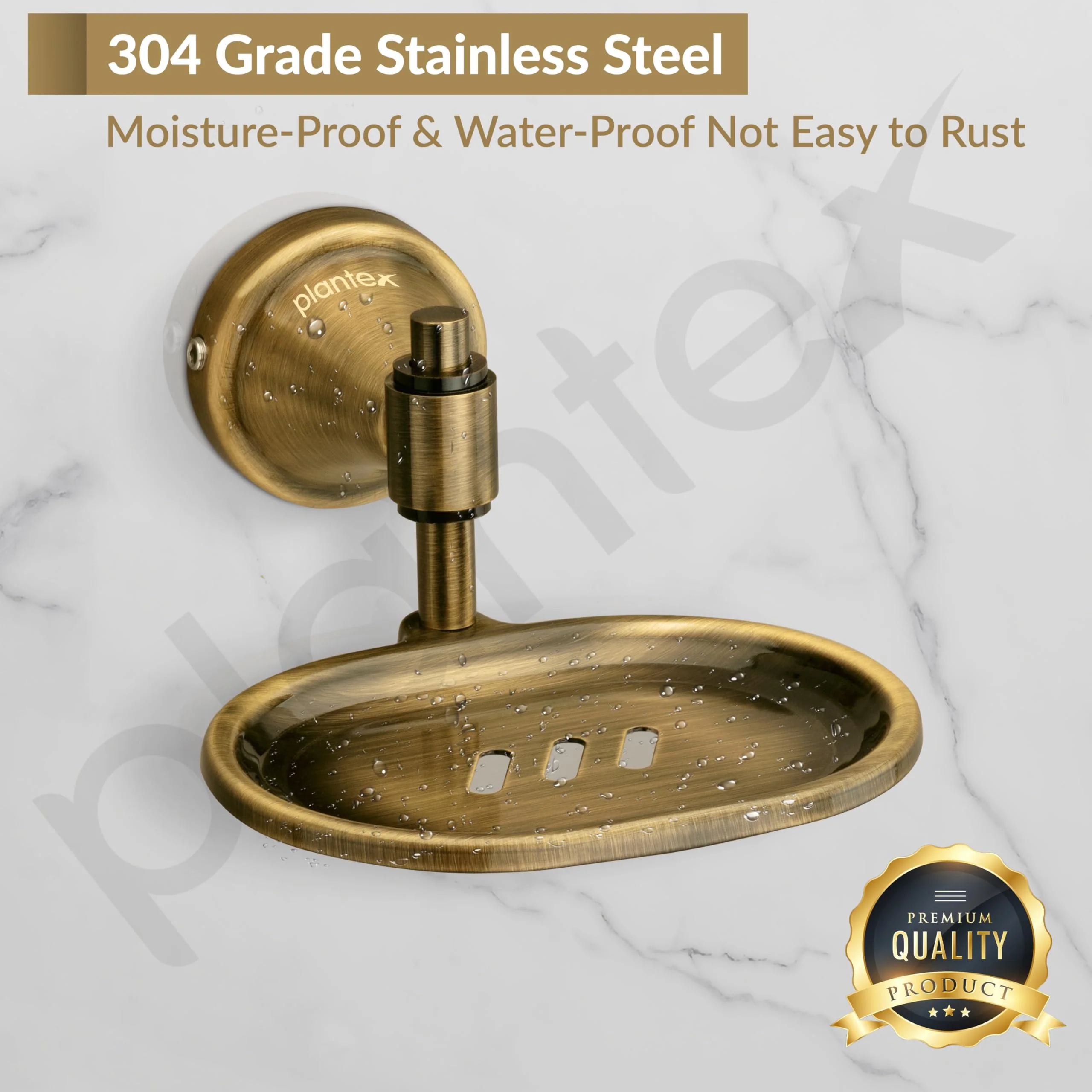 Plantex 304 Grade Stainless Steel Soap Holder Stand for Bathroom and Wash Basin Bathroom Accessories - Niko (Antique) - Image 5