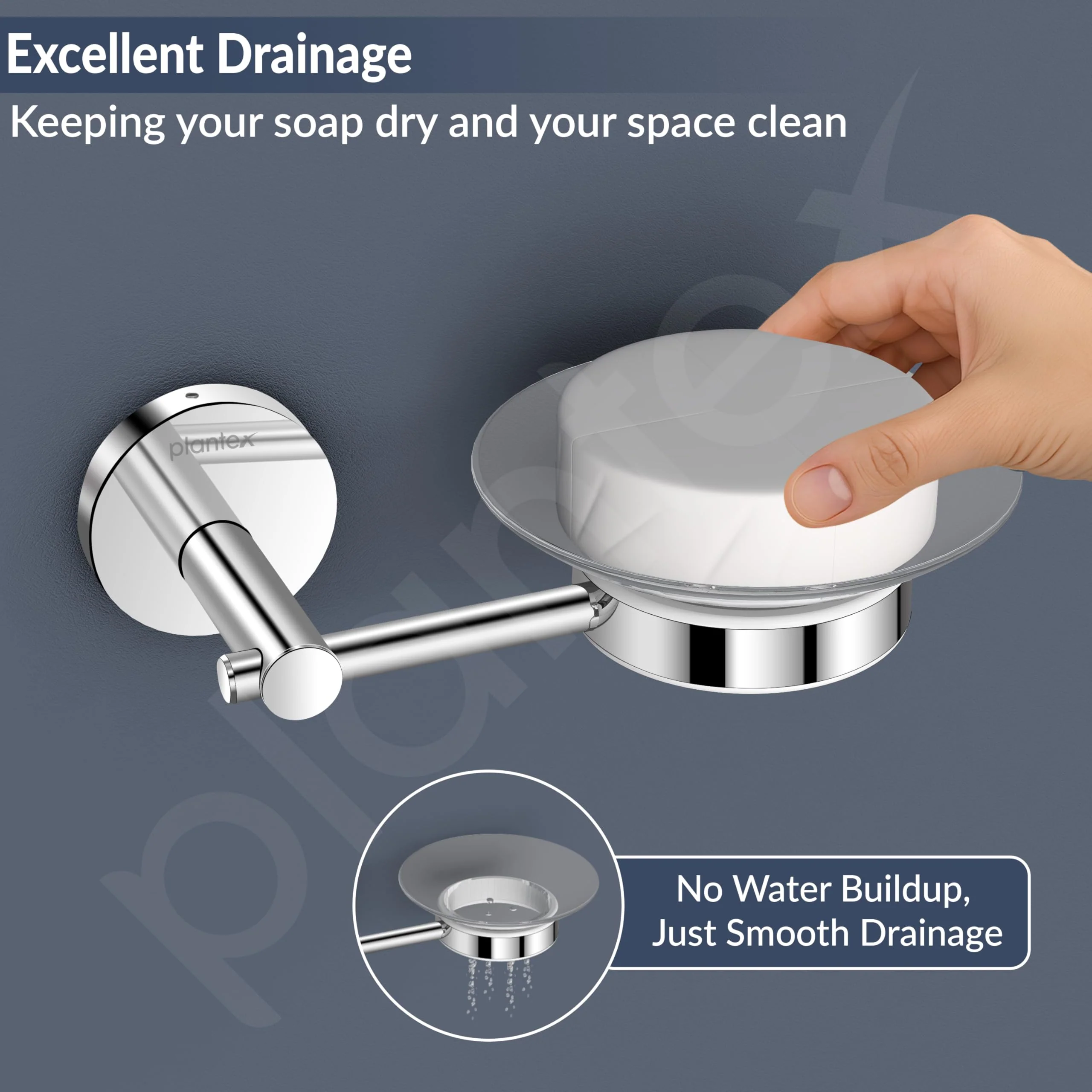 Plantex 304 Grade Stainless Steel Soap Holder Stand for Bathroom and Wash Basin/Bathroom Accessories - Oreo (Chrome) - Image 7