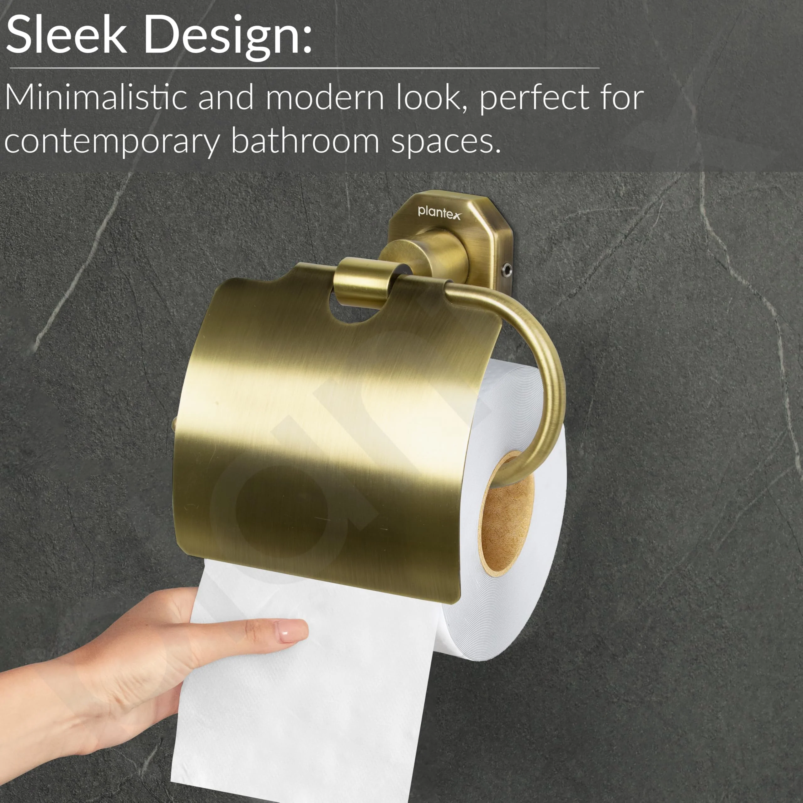 Plantex 304 Grade Stainless Steel Toilet Paper Holder for Bathroom/Toilet Paper Roll Stand/Tissue Holder/Bathroom Accessories - Nipron (Brass Antique) - Image 6