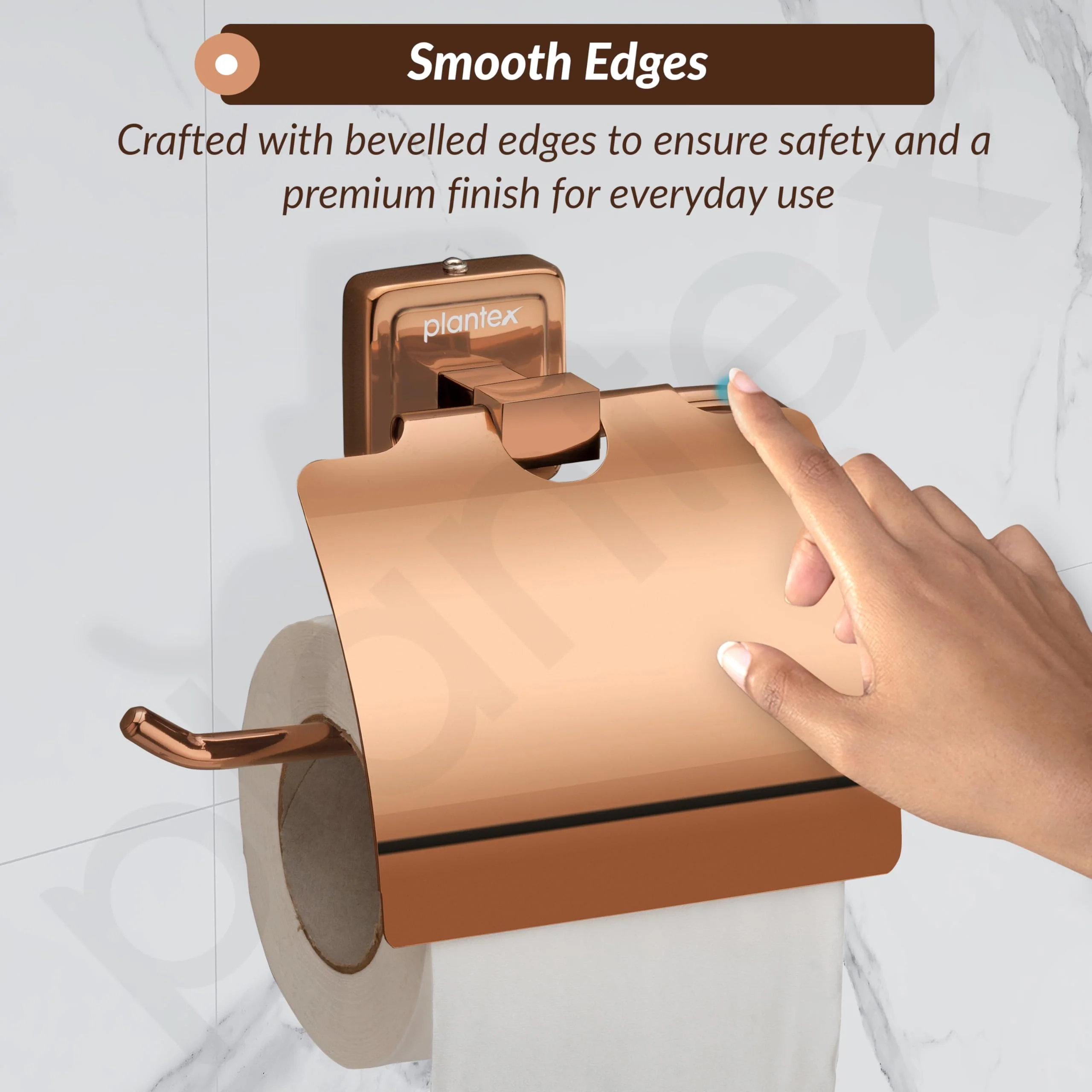 Plantex 304 Grade Stainless Steel Toilet Paper Holder/Stand for Toilet Paper Roll/Tissue Paper Holder - Decan (Rose Gold) - Image 7
