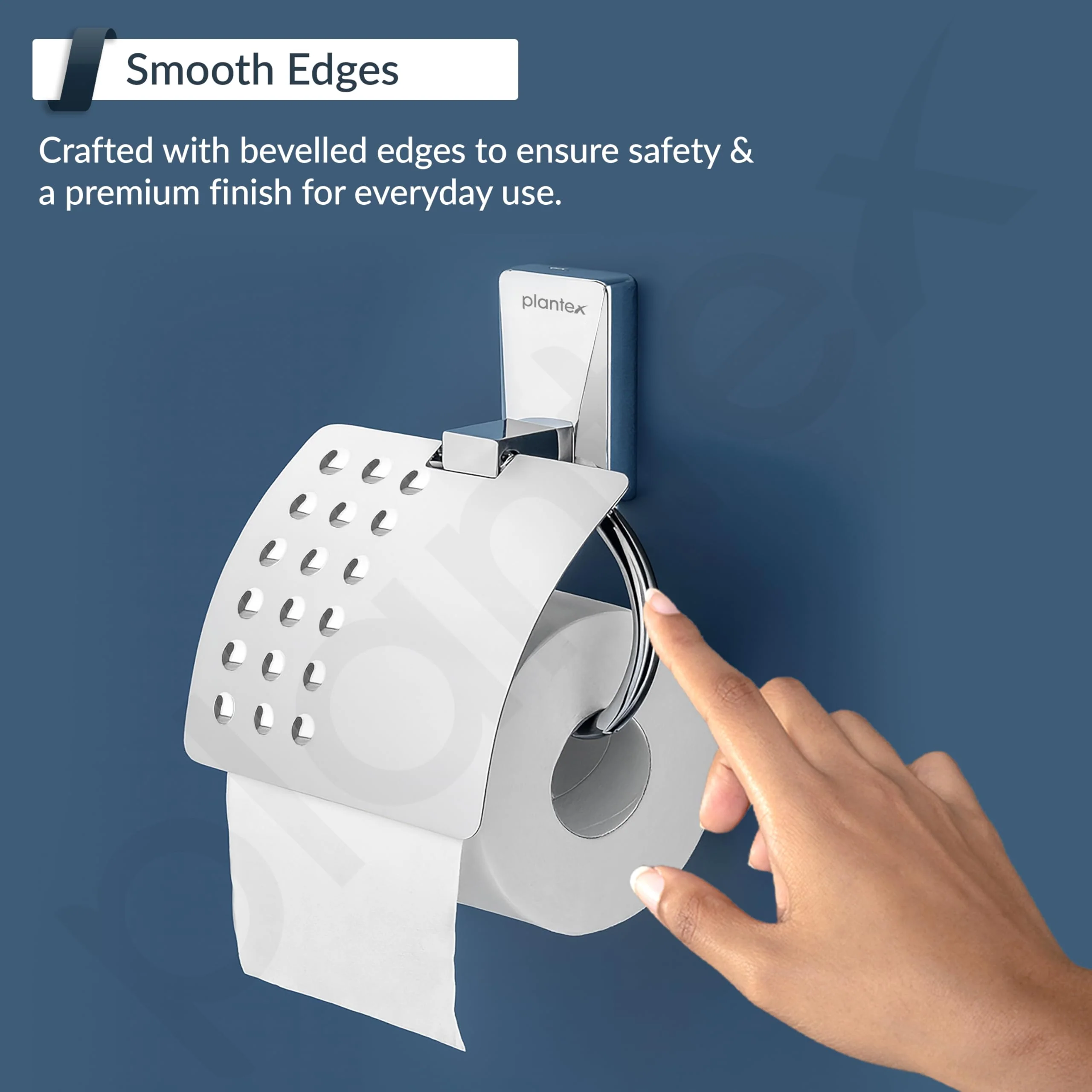 Plantex 304 Grade Stainless Steel Toilet Paper Holder/Tissue Paper Roll Holder for Bathroom - Crystal (Chrome) - Image 7