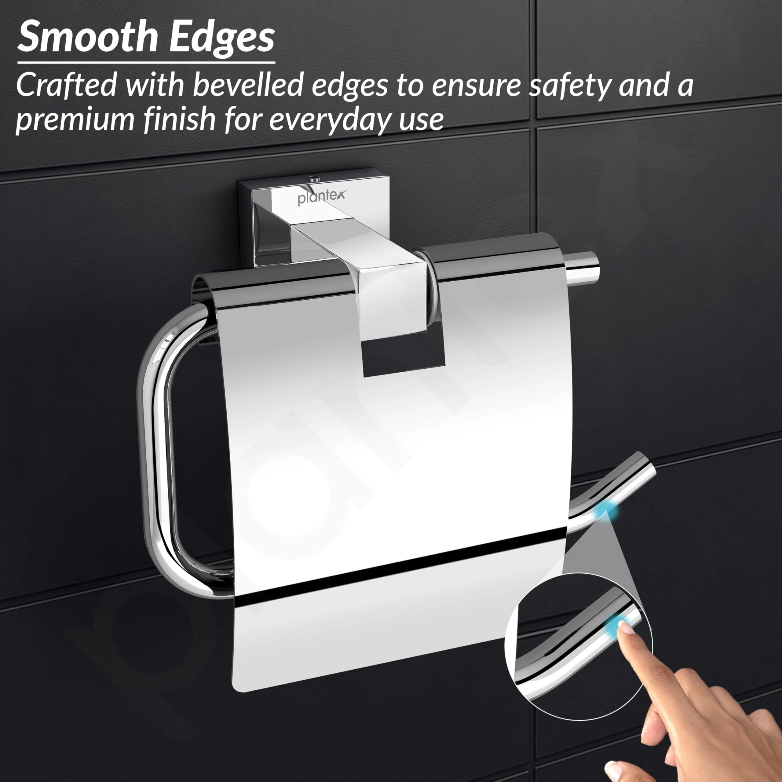 Plantex 304 Grade Stainless Steel Toilet Paper Holder/Toilet Paper Roll Holder/Toilet Roll Holder for Bathroom Accessories - Pack of 2 (Chrome) - Image 7