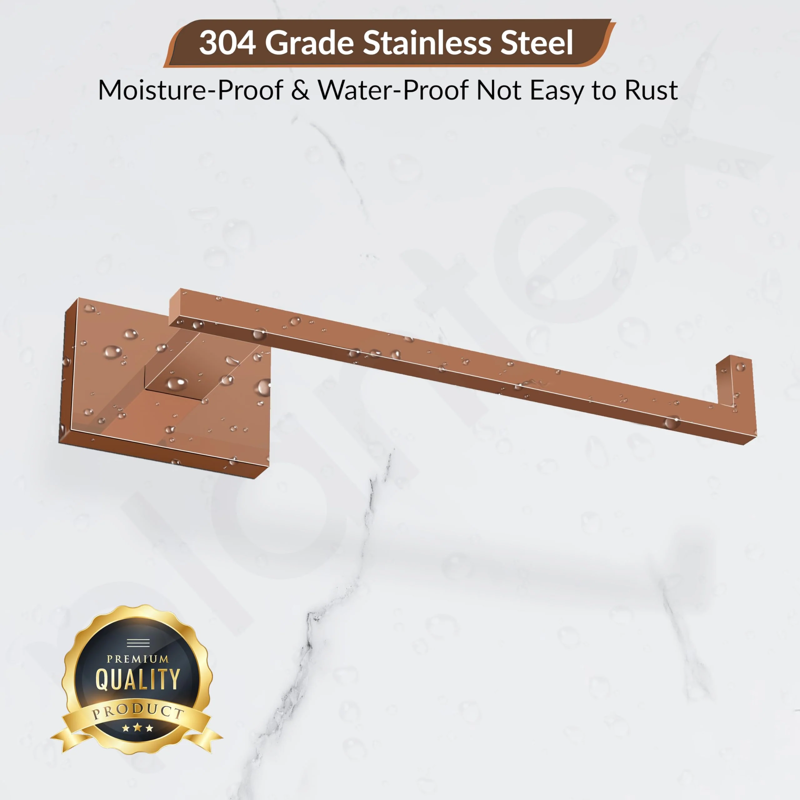 Plantex 304 Grade Stainless Steel Toilet Paper Roll Holder for Washroom/Tissue Paper Stand for Kitchen/Bathroom Accessories - Benz (Rose Gold) - Image 6
