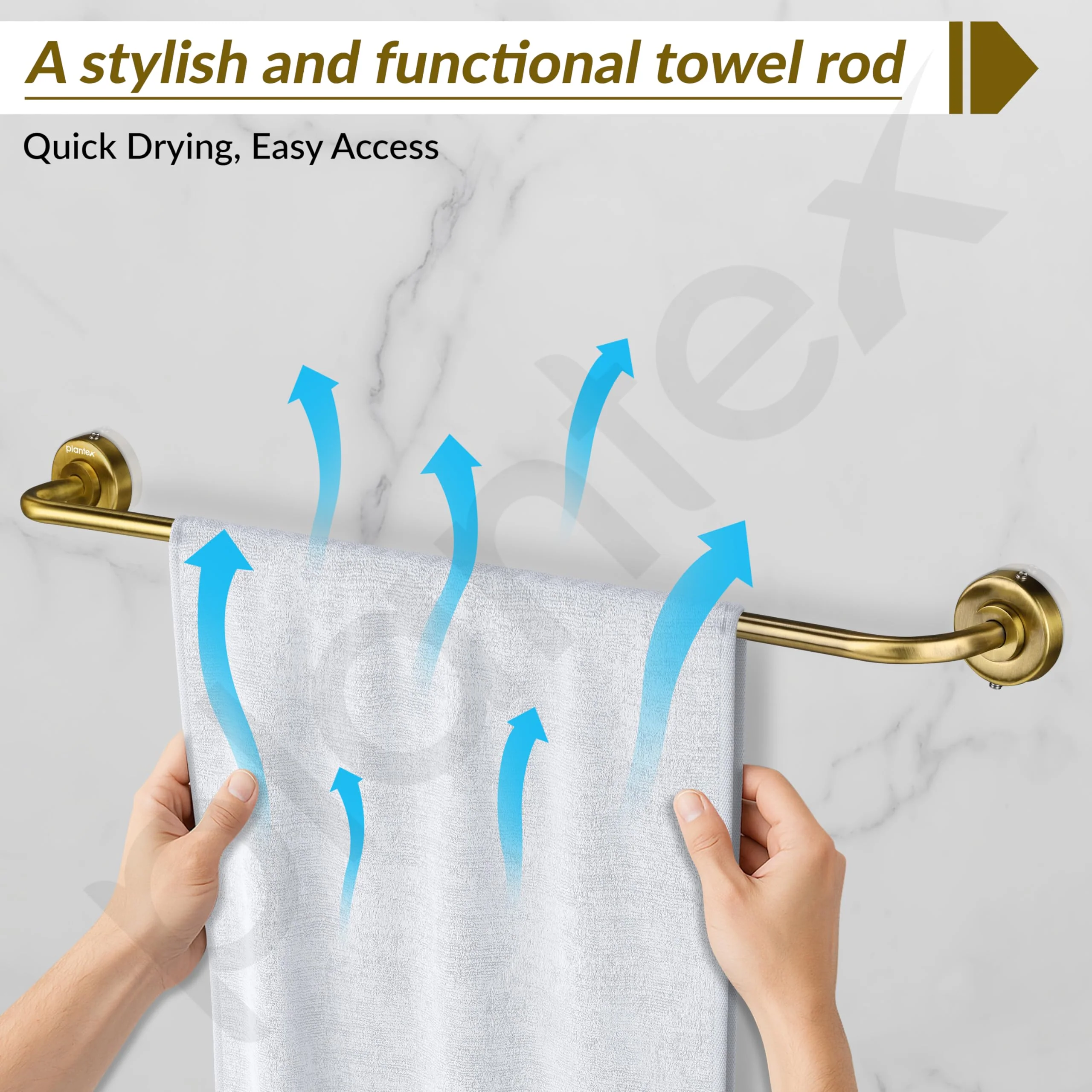 Plantex 304 Grade Stainless Steel Towel Hanger for Bathroom/Single Towel Rod/Bar/Bathroom Accessories - Daizy (Antique) - Image 6