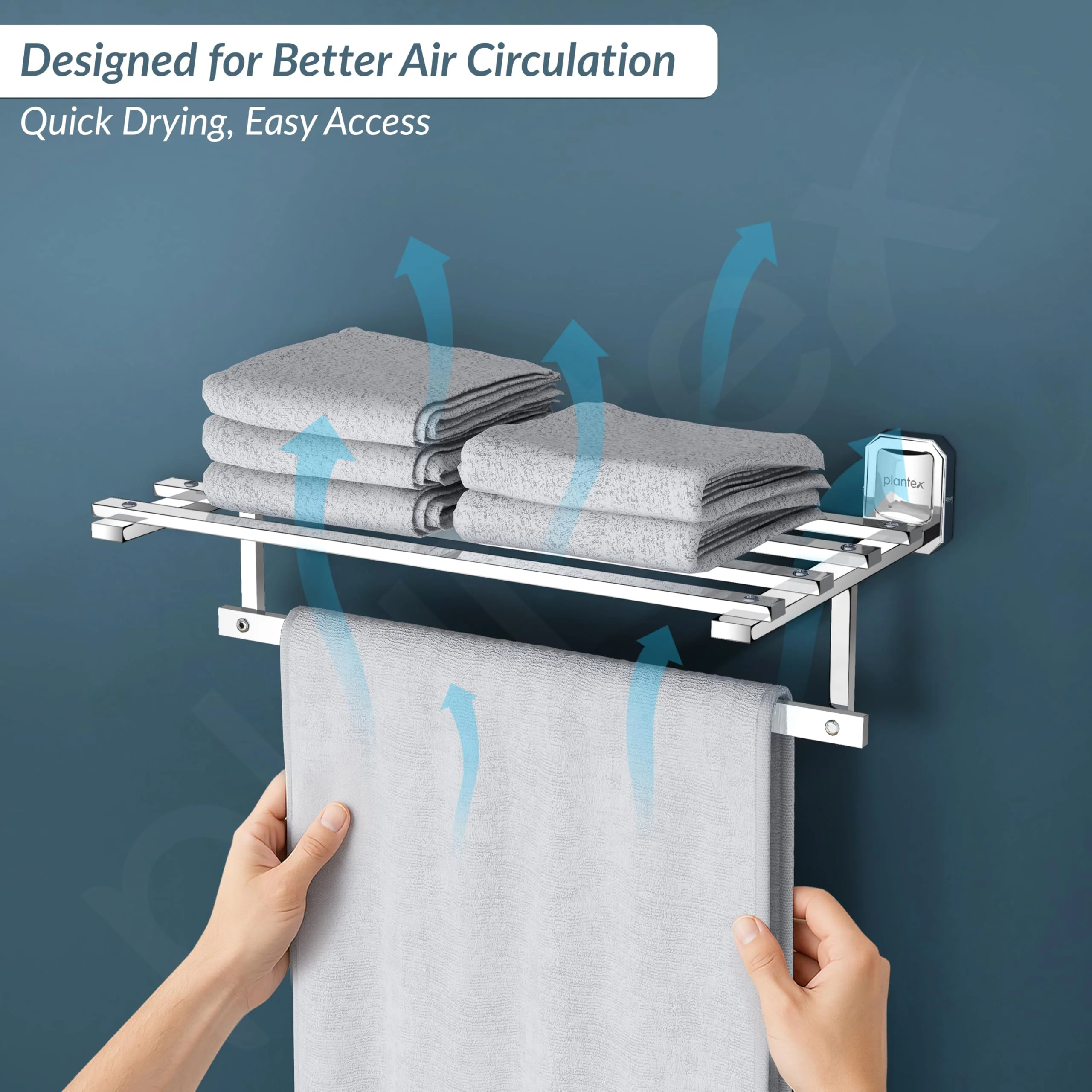 Plantex 304 Grade Stainless Steel Towel Rack for Bathroom/Towel Holder/Towel Stand/Towel Bar for Bathroom Accessories - Cute (18 Inch-Chrome) - Image 7