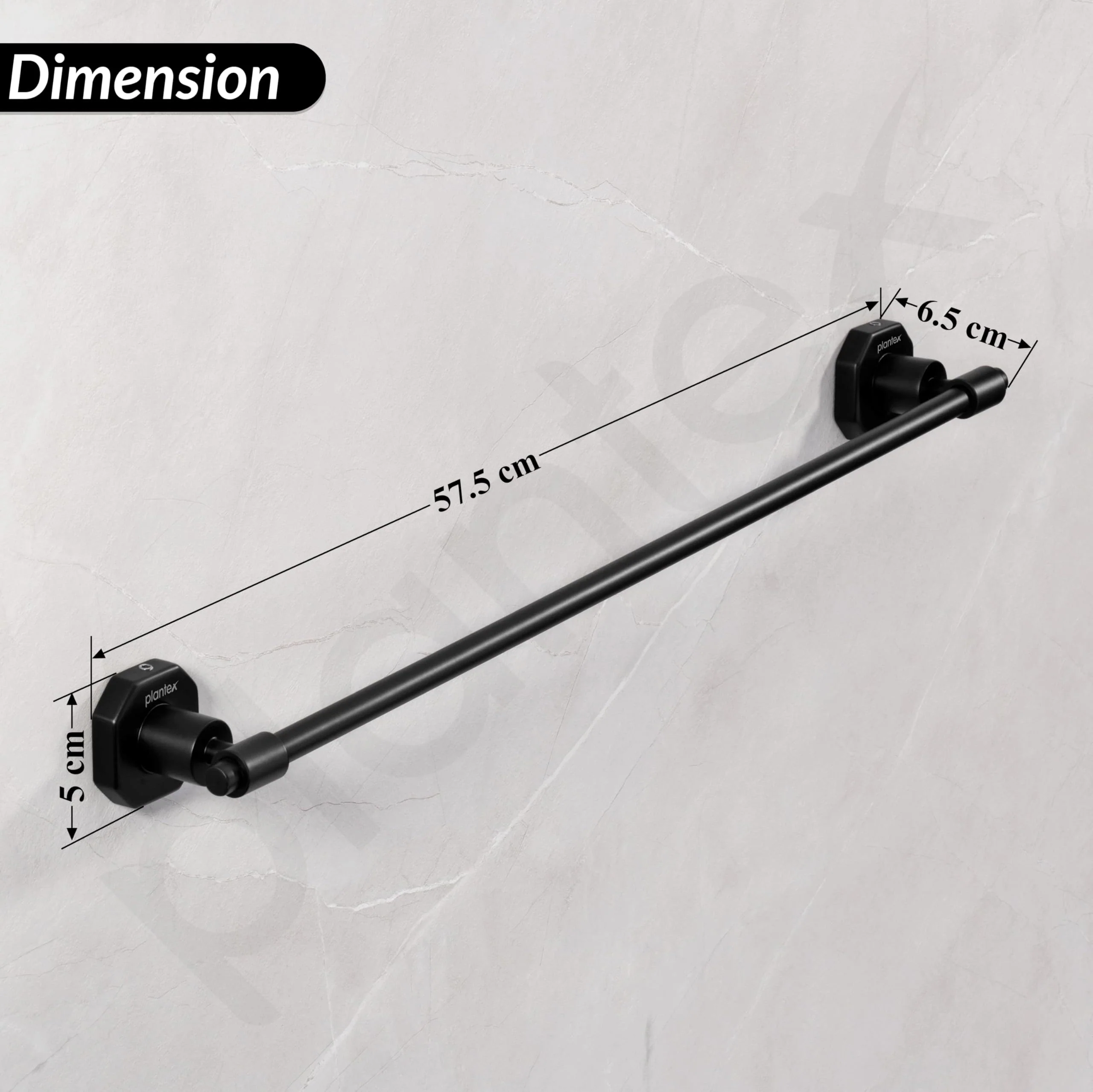 Plantex 304 Grade Stainless Steel Towel Rod/Towel Rack for Bathroom/Towel Bar/Hanger/Stand/Bathroom Accessories - Nipron (24 Inch - Black) - Image 2