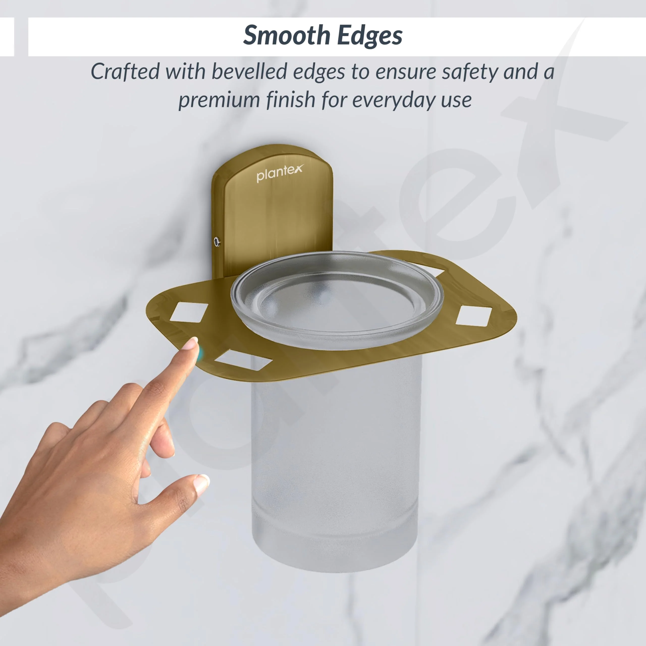 Plantex 304 Grade Stainless Steel Tumbler Holder/Tooth Brush Holder for Bathroom/Bathroom Accessories - Parv (Brass Antique) - Image 7