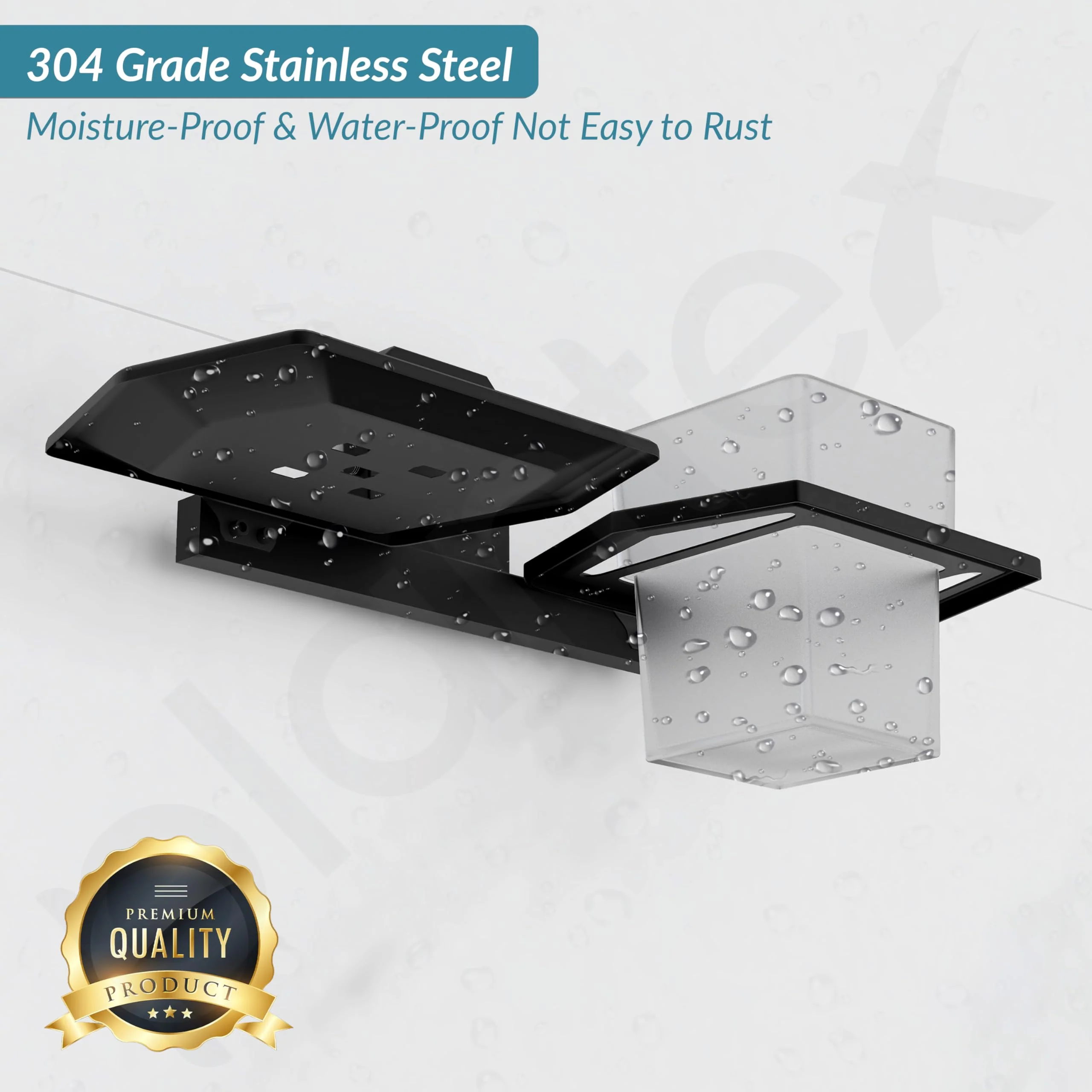 Plantex 304 Stainless Steel 2in 1 Bathroom Soap Holder and Brush Stand for Wash Basin/Bathroom Accessories (Cute - Black) - Image 7