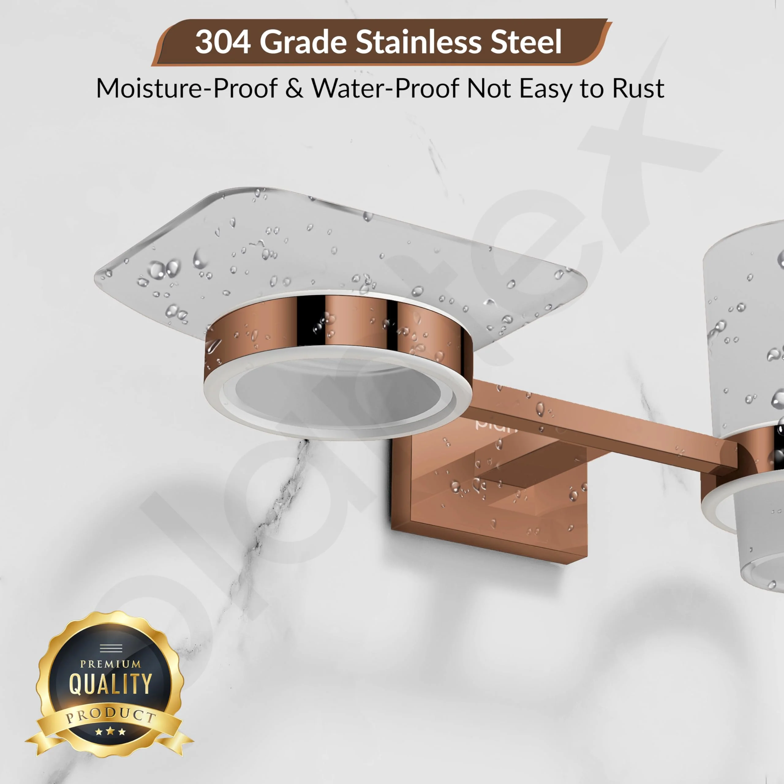 Plantex 304 Stainless Steel Benz Soap and Brush Holder Stand for Bathroom and Wash Basin - Bathroom Accessories (Rose Gold) - Image 7
