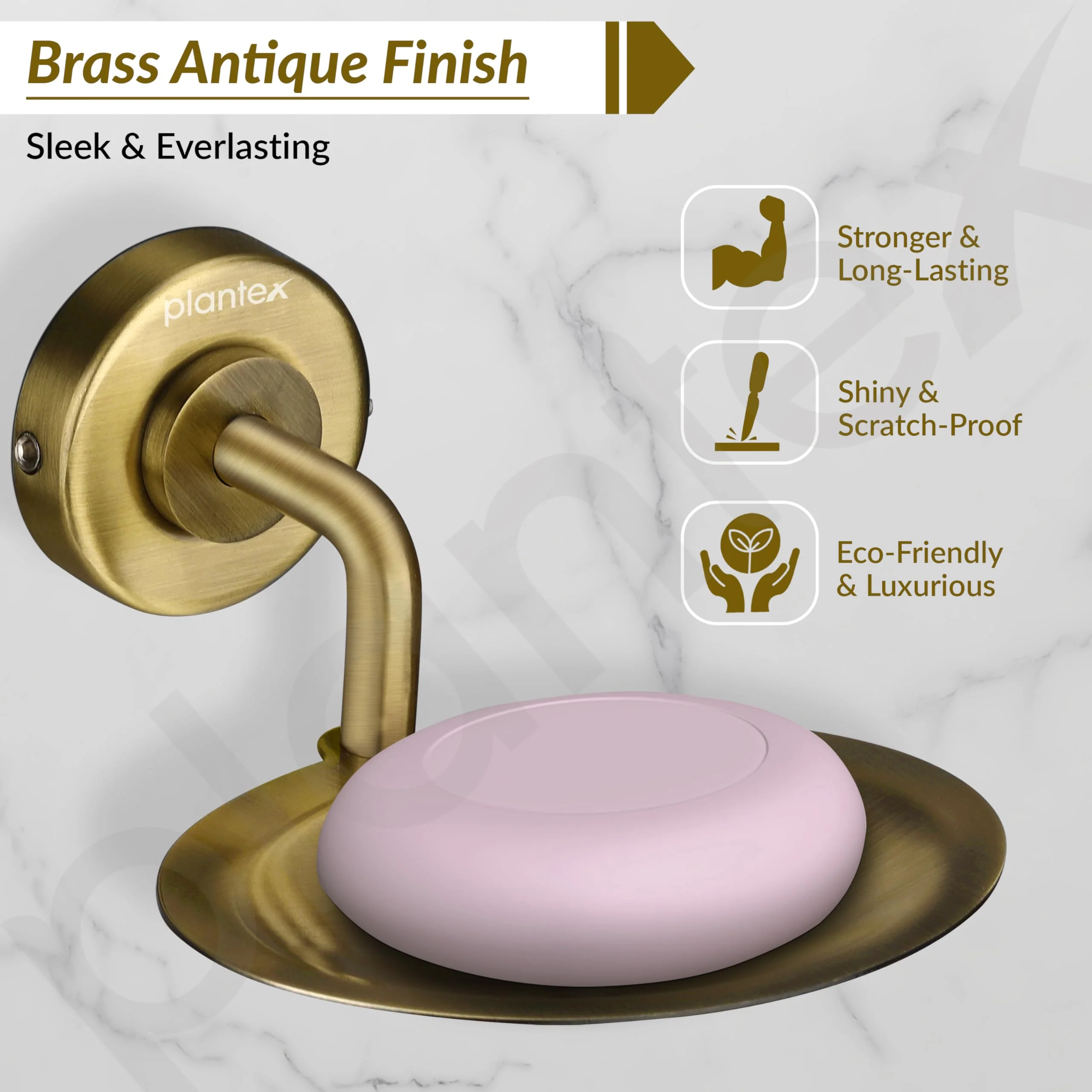 Plantex 304 Stainless Steel Soap Holder for Bathroom/Soap Dish/Soap Stand/Soap Tray/Bathroom Accessories - Daizy (Antique) - Image 3