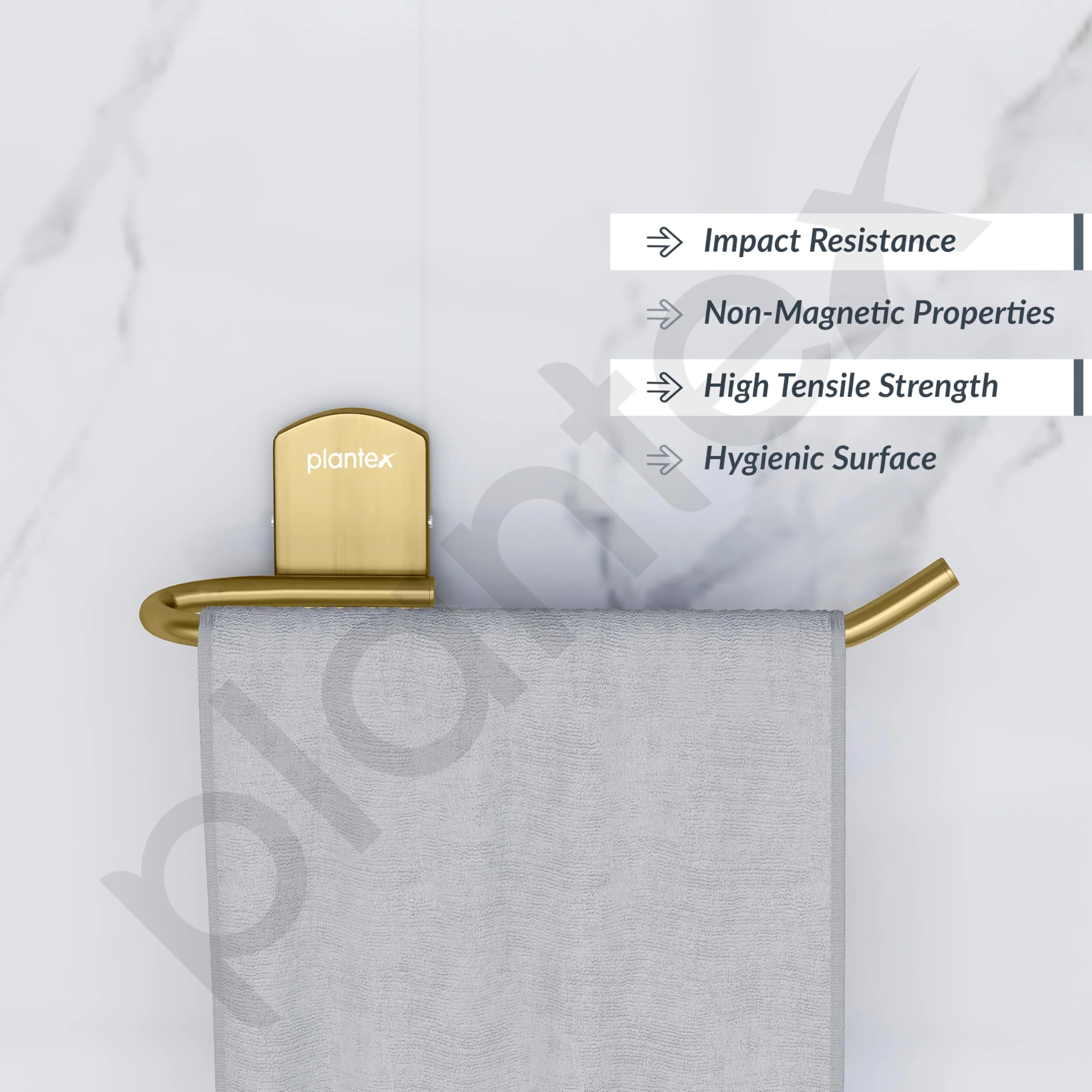 Plantex 304 Stainless Steel Towel Hanger for Wash Basin/Hand Towel Ring/Napkin Hanger/Bathroom Accessories (Brass Antique) Parv - Image 2