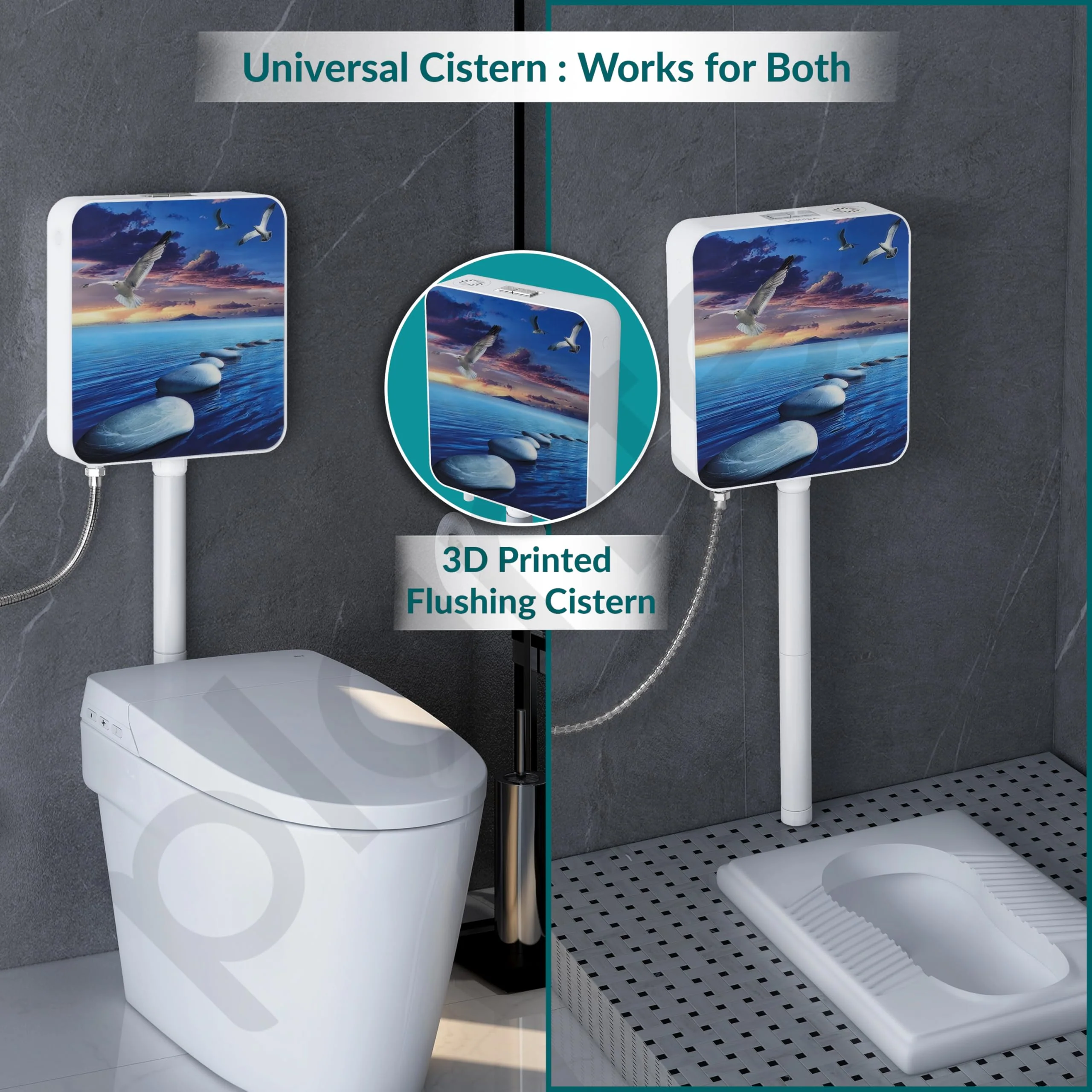 Plantex 3D Printed Flush Tank for Toilet with 7 LTR Water Capacity/Polypropylene Toilet Flush Tank/Dual Flush Cistern - Pack of 1 - Image 6
