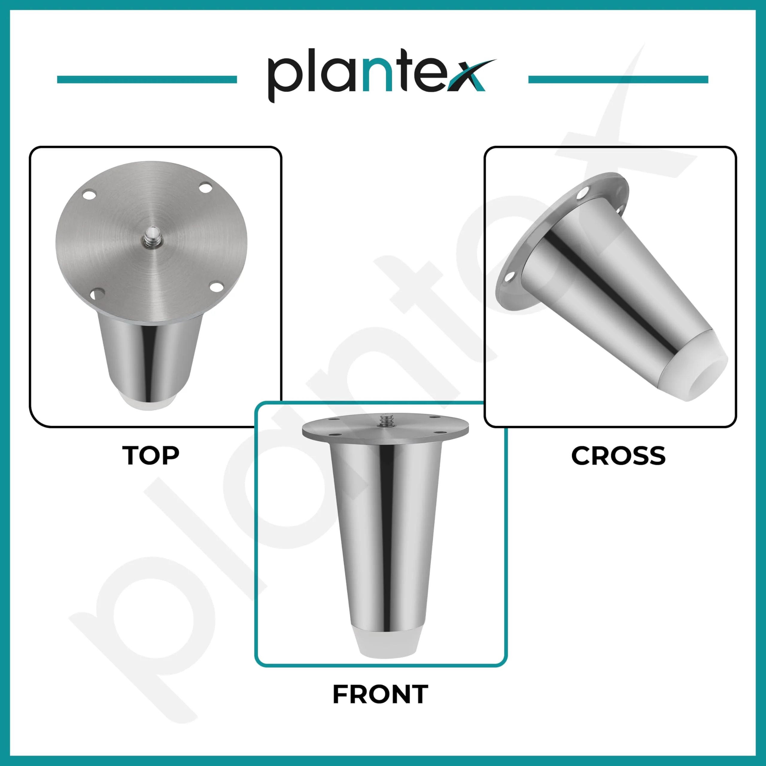 Plantex 4 Inch Heavy Duty Sofa Legs for Table Support (Chrome, 8 Pcs) - Image 5