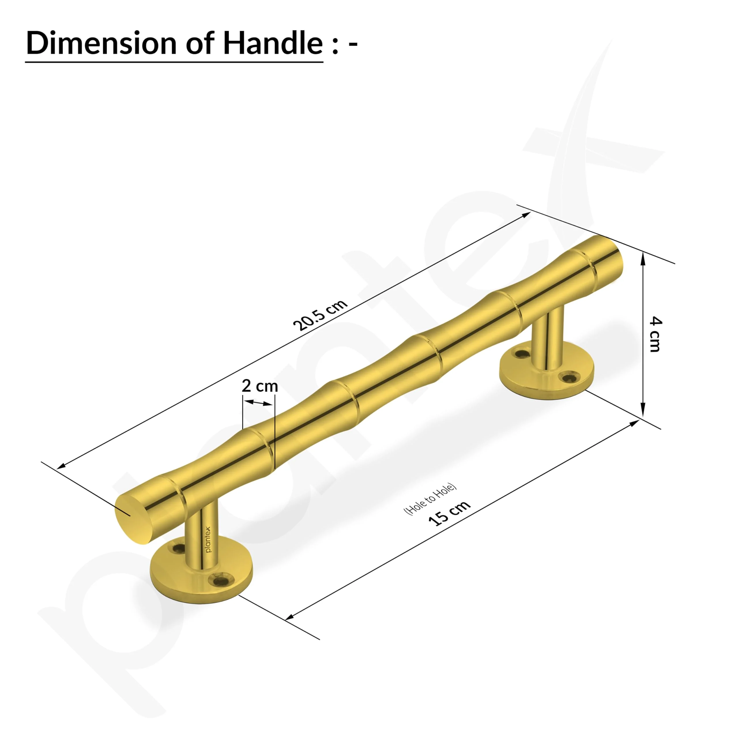 Plantex 8 Inch Heavy-Duty Stainless Steel Door Handle for Main Door/Pull Push Main Door Handle/3 Years Warranty - Pack of 1 (S-140, Gold) - Image 2