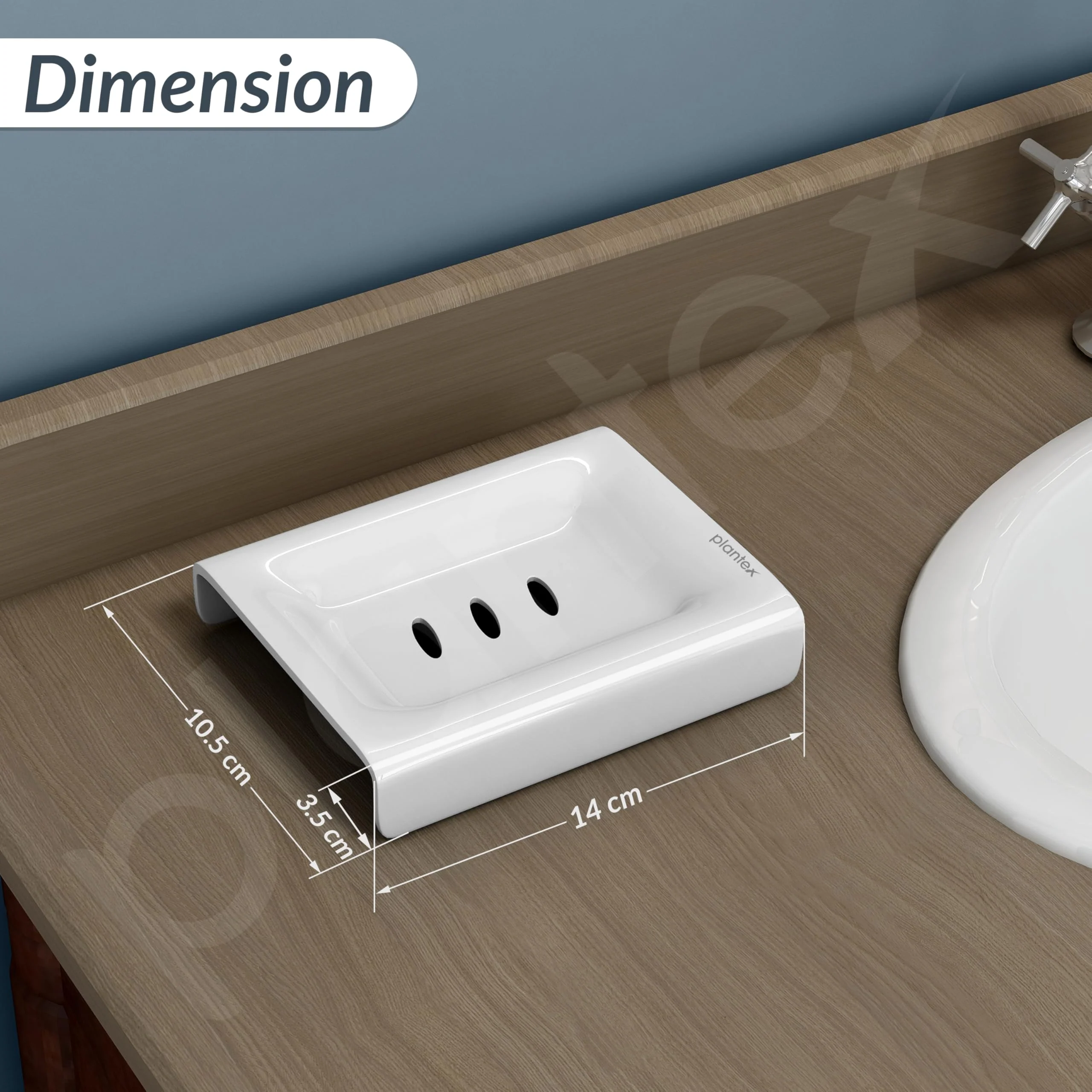 Plantex Acrylic Floor Soap Holder for Bathroom/Soap Case/Soap Dish/Bathroom Accessories - (White) - Image 4
