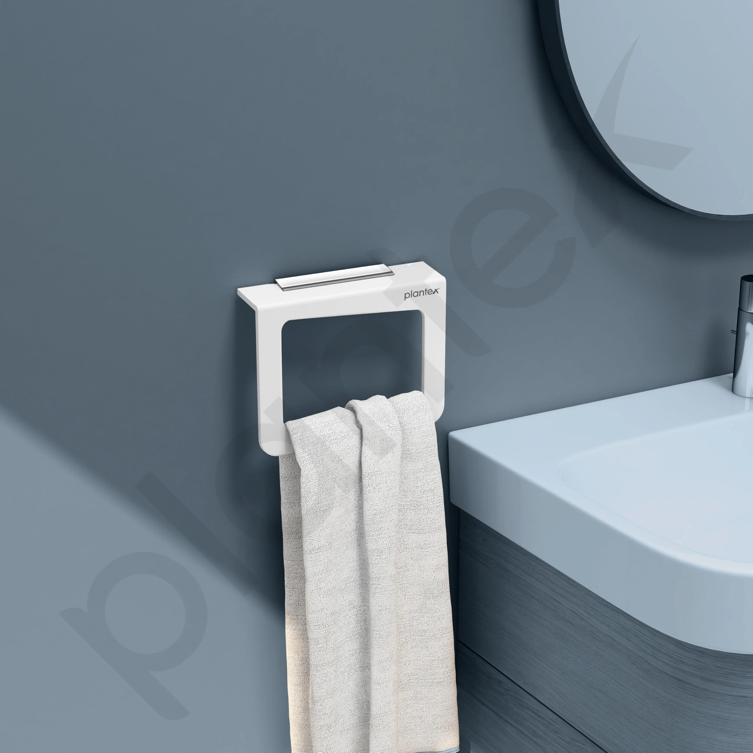 Plantex Acrylic Towel Holder for Bathroom/Napkin Hanger for Wash Basin/Hand Towel Hanger/Kitchen/Bathroom Accessories - (Square-White) - Image 7