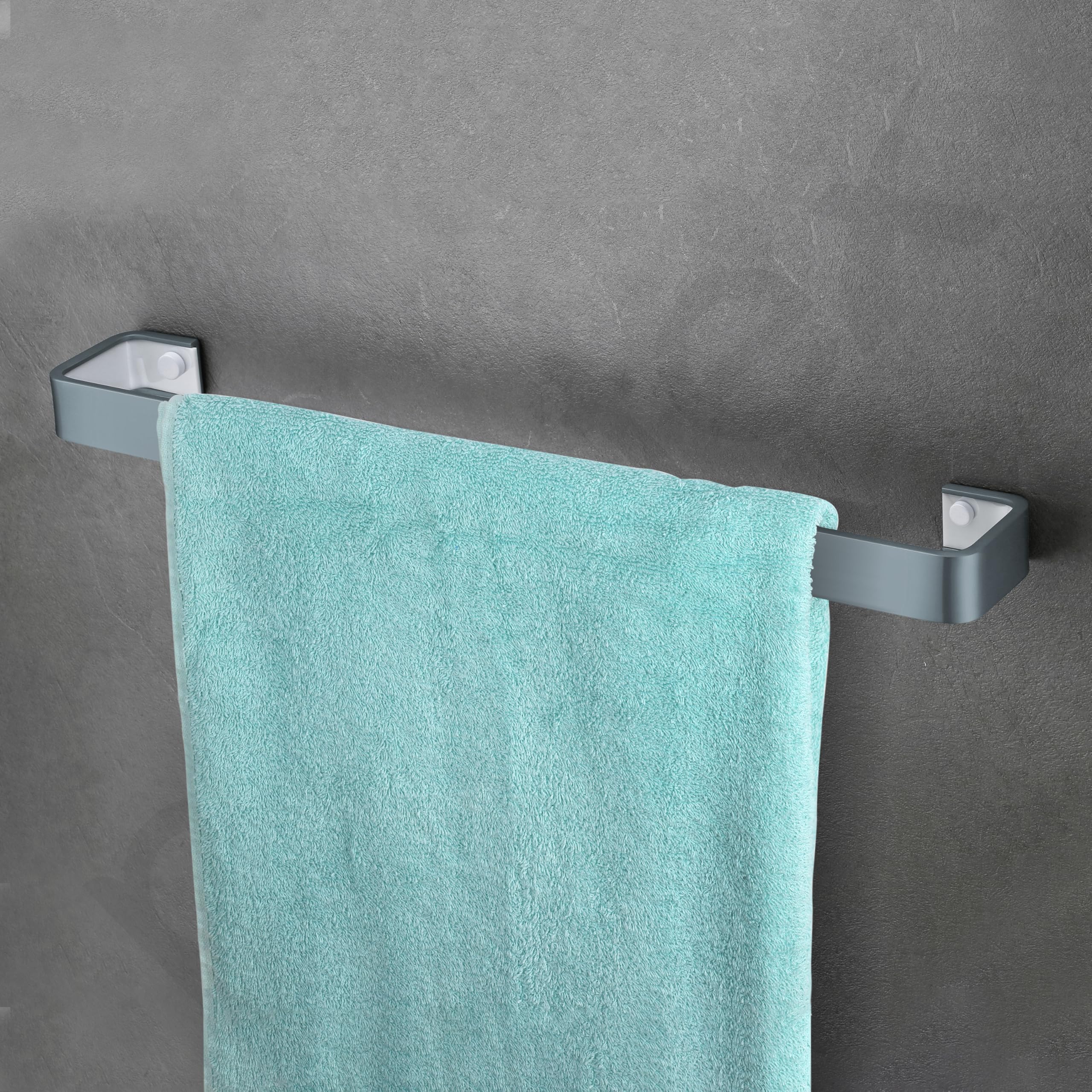 Plantex Aluminium and Acrylic Towel Rod for Bathroom/Cloth Hanger for Wall/Towel Holder/Towel Bar/Bathroom Accessories (Grey and Milky White) 24 Inch - Image 6
