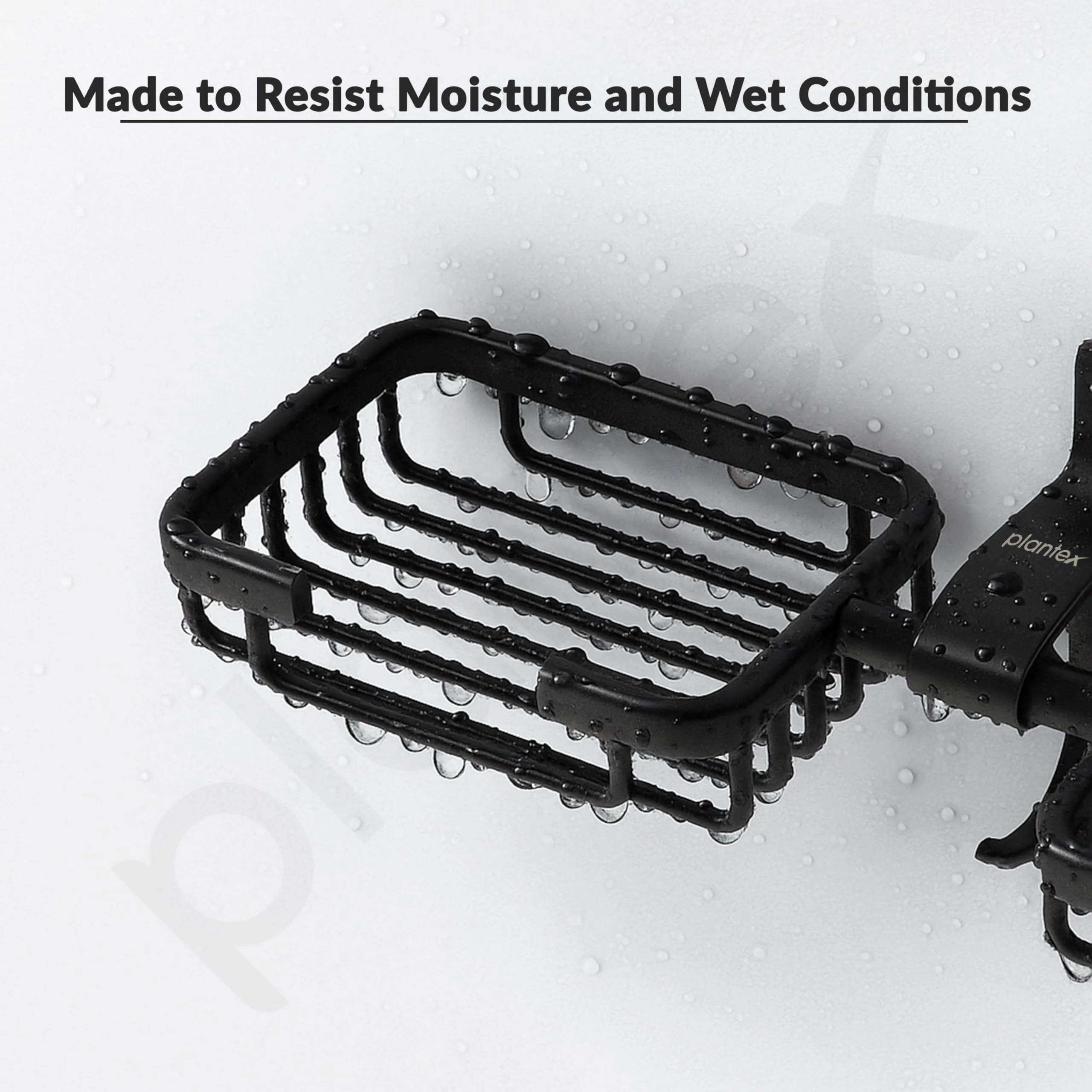Plantex Aluminum Bathroom Dual Soap Holder with Hook/Soap Stand/Soap Dish/Bathroom Accessories - Black - Image 6