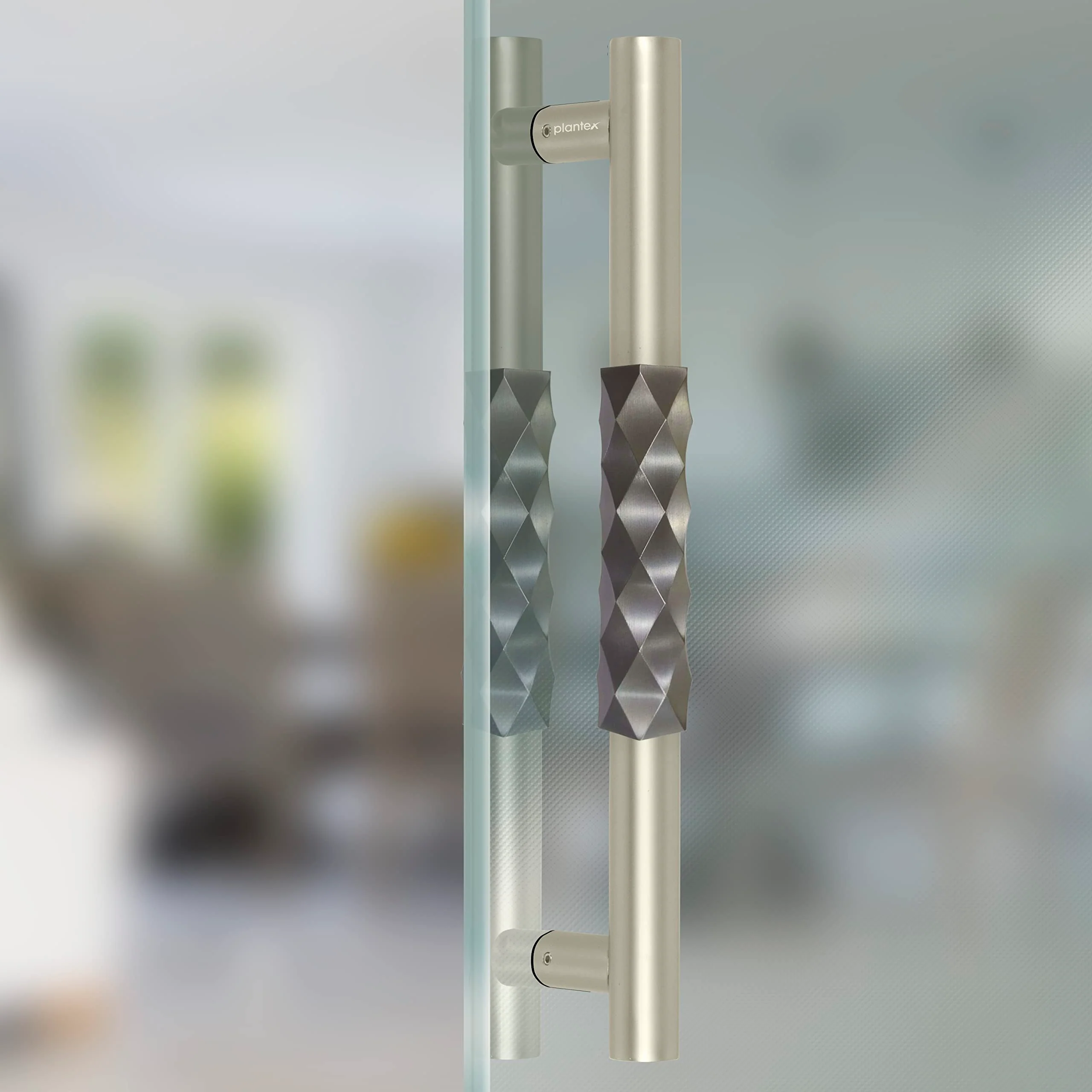 Plantex Aura Stainless Steel Main Door Handle for Glass & Wooden Doors - Pull Handle, Satin White & Grey Finish (14 Inch, Pack of 1) - Image 5