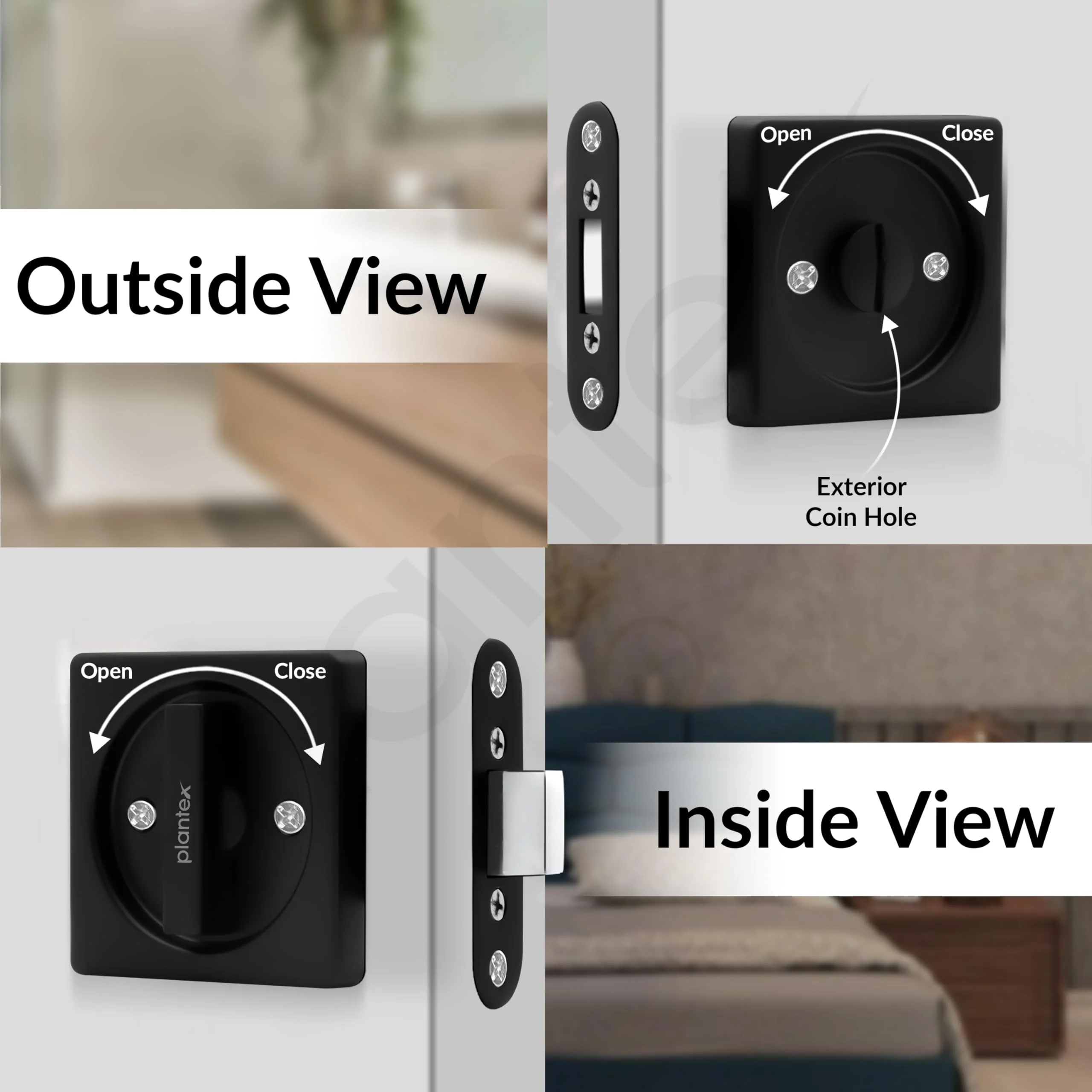 Plantex Baby Latch for Bathroom/Door Latch Lock/Bathroom Latch for Door/Chitkani for Bedroom/Office/Door Latches for Home - (DTM-620, Black) - Image 5
