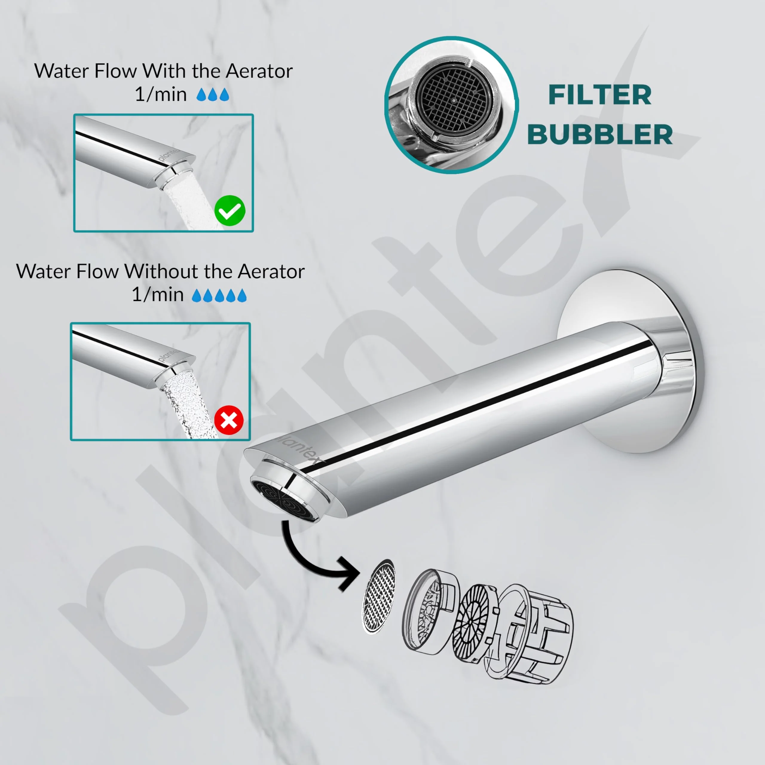 Plantex Bath Tub Spout with Wall Flange/Single Lever Spout/High Flow Tap for Bathroom/Kitchen-7 Year Warranty by Plantex (BAL-521-Chrome) - Image 4