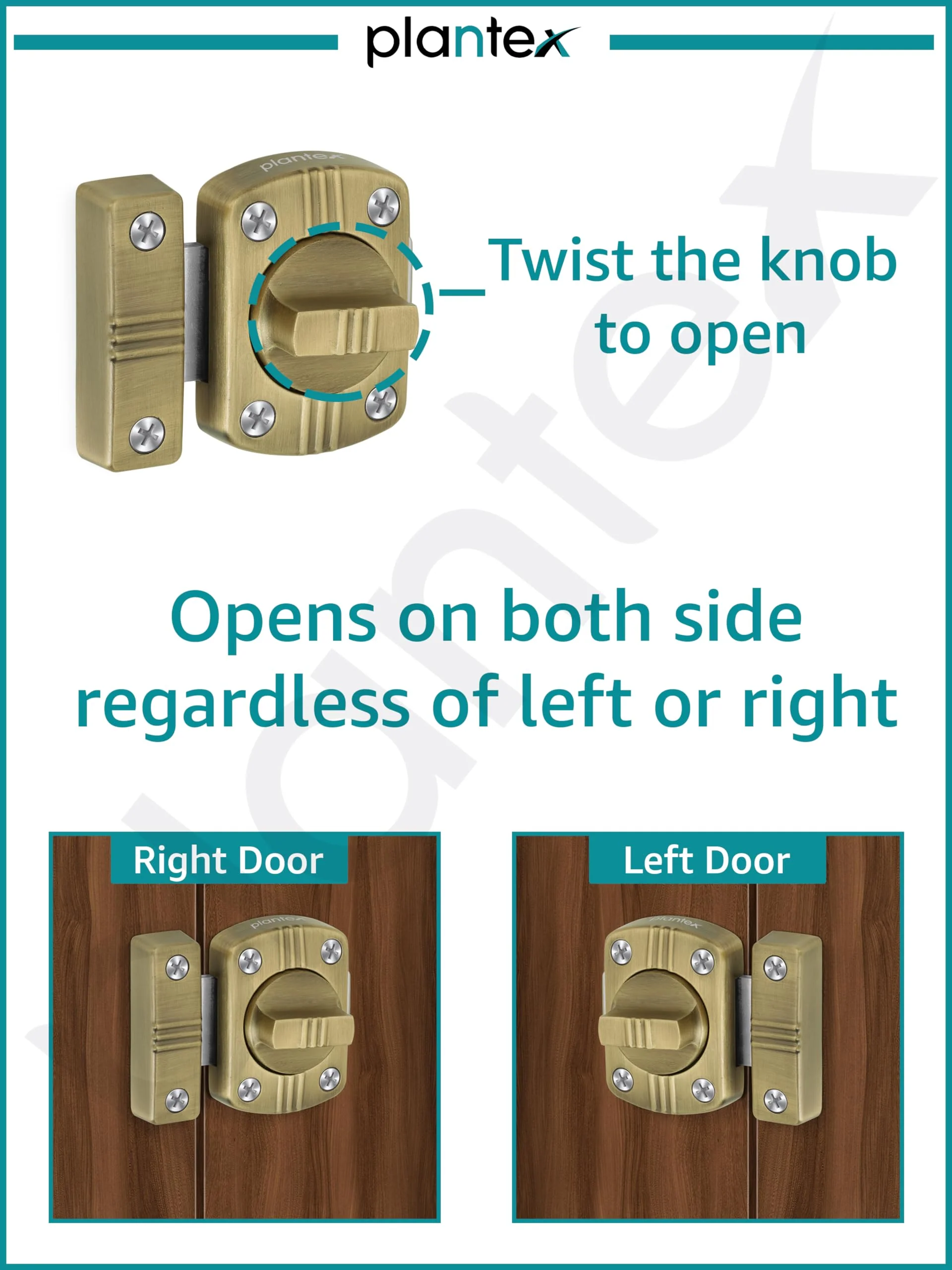 Plantex Bathroom Door Latch/Baby Latch for Bathroom/Latch Lock for Main Door/Door Stopper/Latch for Door Chitkani-Pack of 1 (Brass Antique) - Image 5