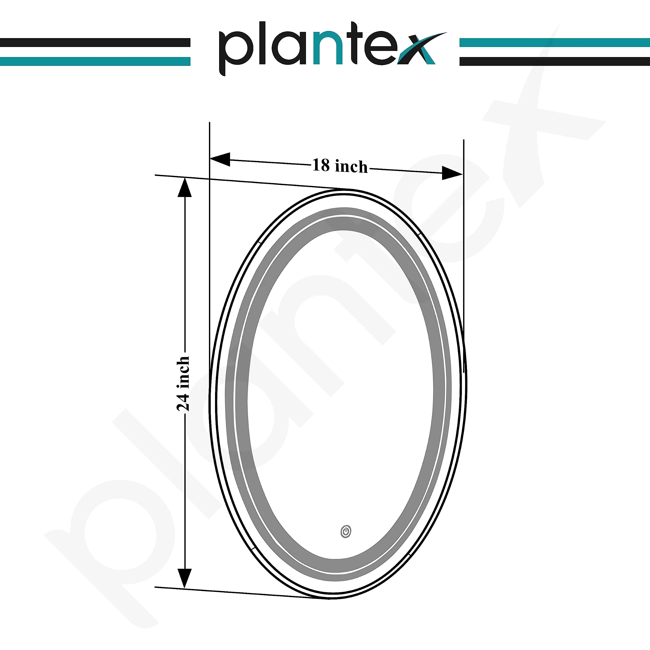Plantex Bathroom Mirror with LED 3 Lights Tone/Designer Mirror for Living Room/Bedroom/Dressing Room - Oval Shape (18 X 24 Inch) - Image 2